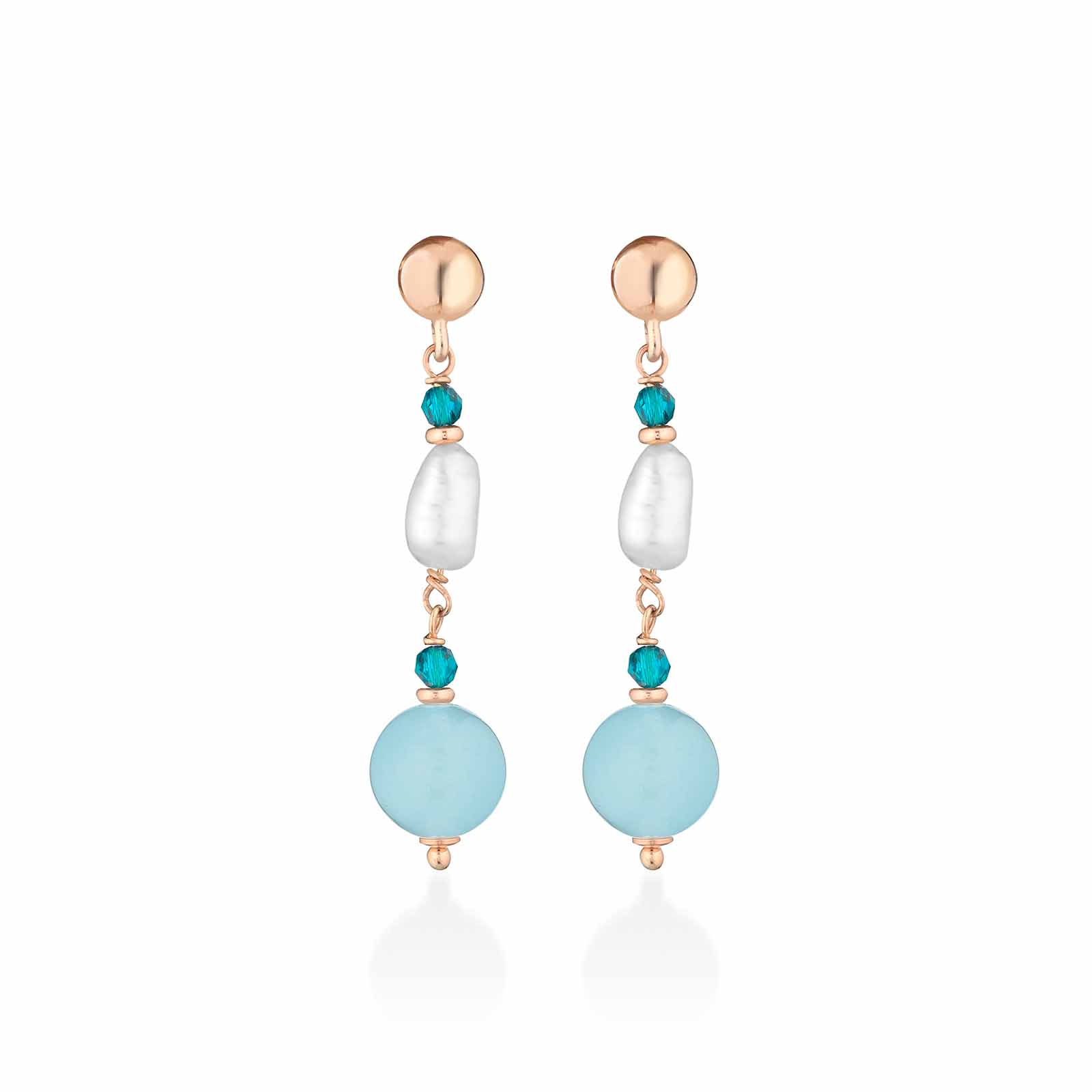 Cristelle Summer | Silver earrings with pearls and stones