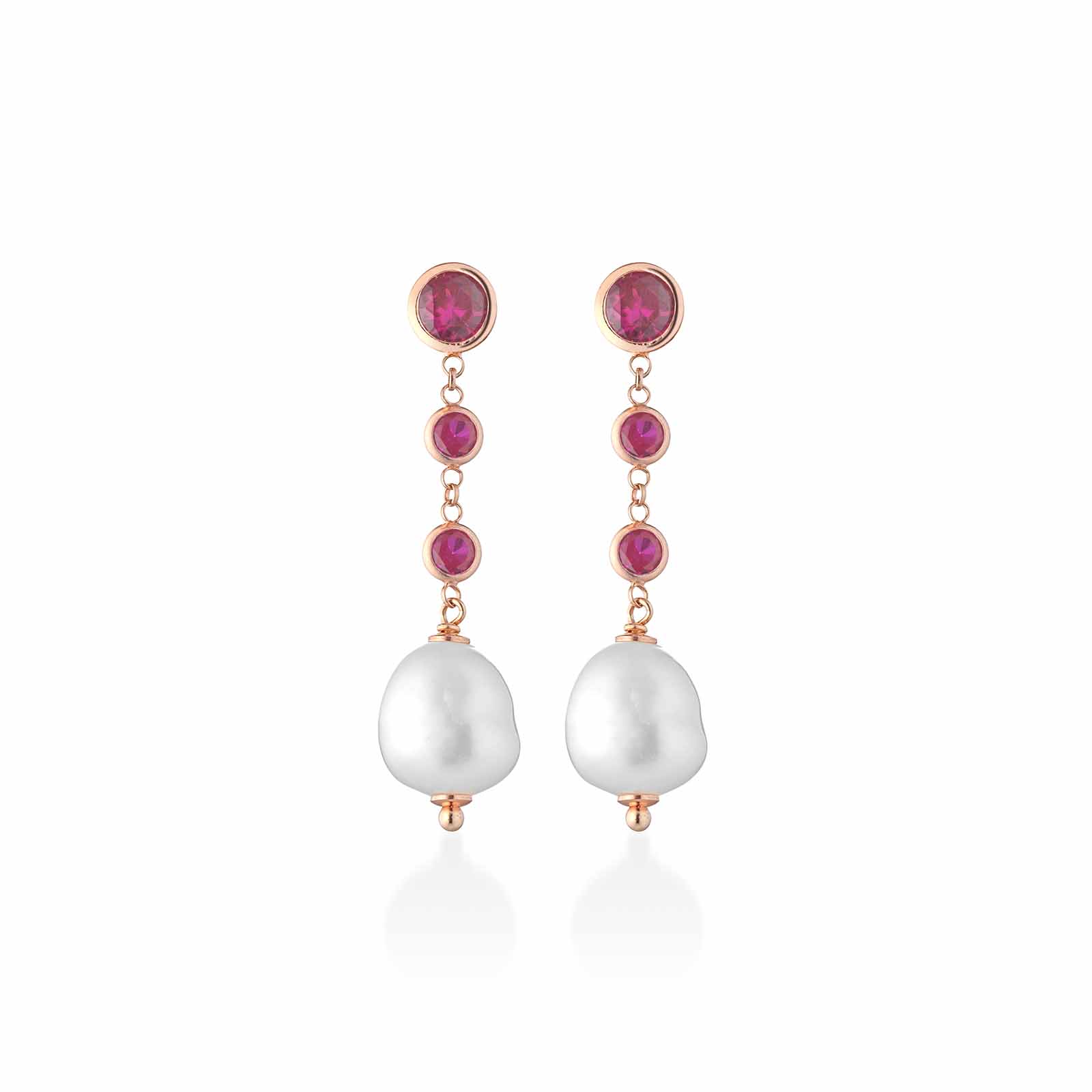 Cristelle Summer | Orecchini in argento, zirconi e perle