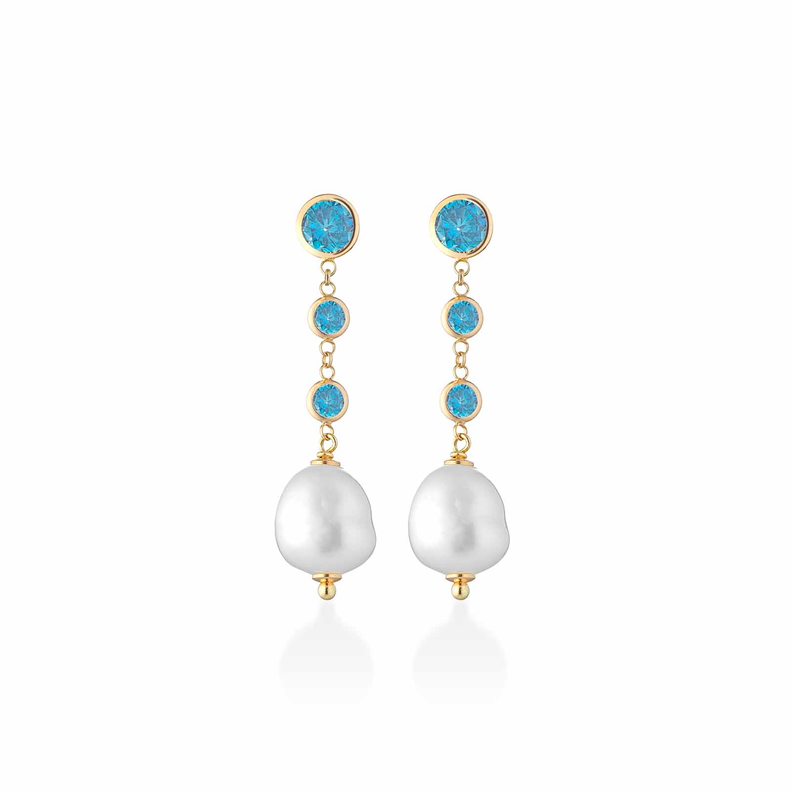 Cristelle Summer | Orecchini in argento, zirconi e perle