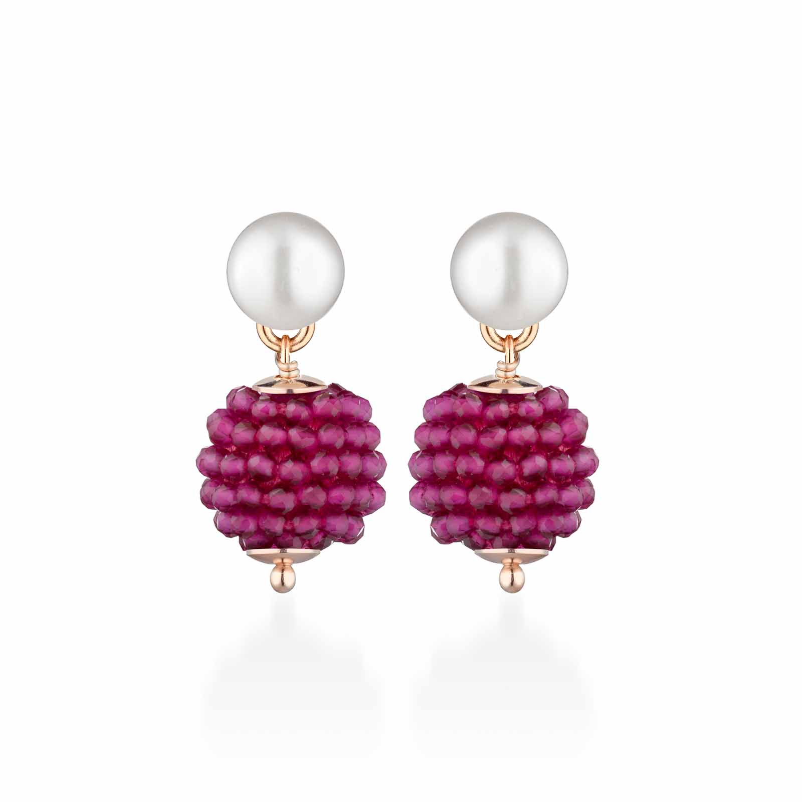 Sophie | Orecchini con perle, argento e spinello