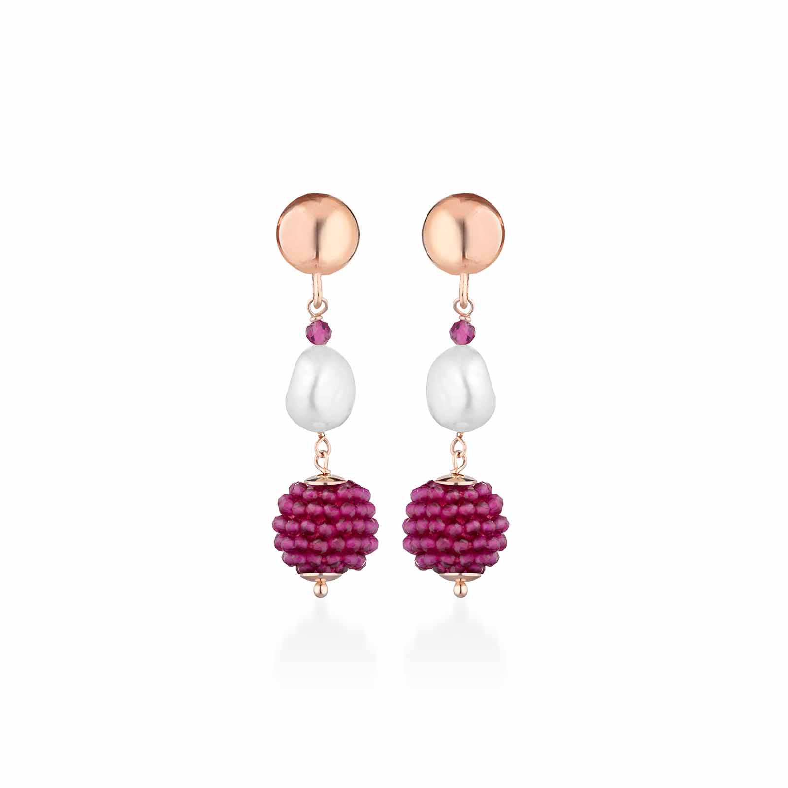 Sophie | Orecchini con perle, argento e spinello
