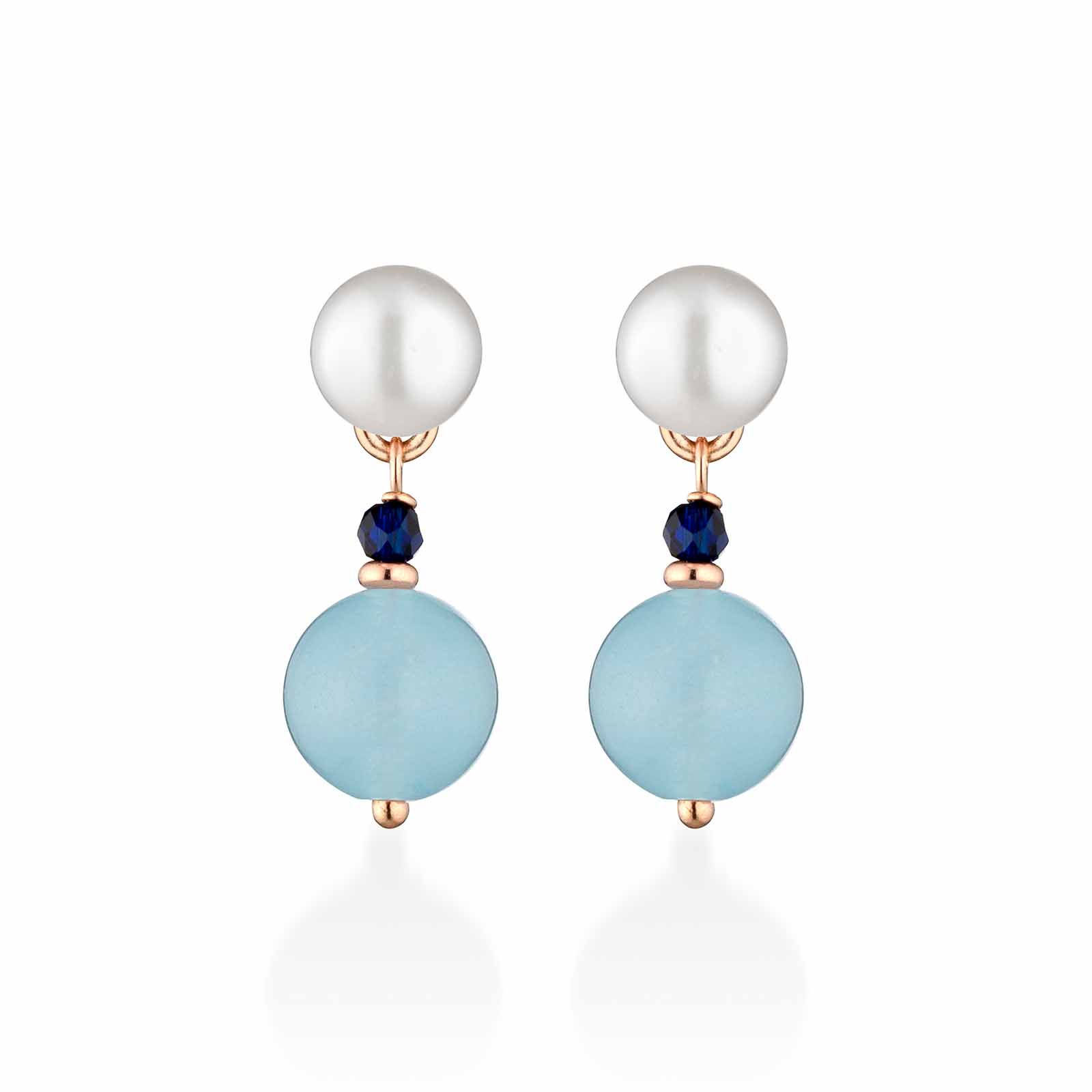 Sophie | Orecchini con perle, argento, spinello e giada