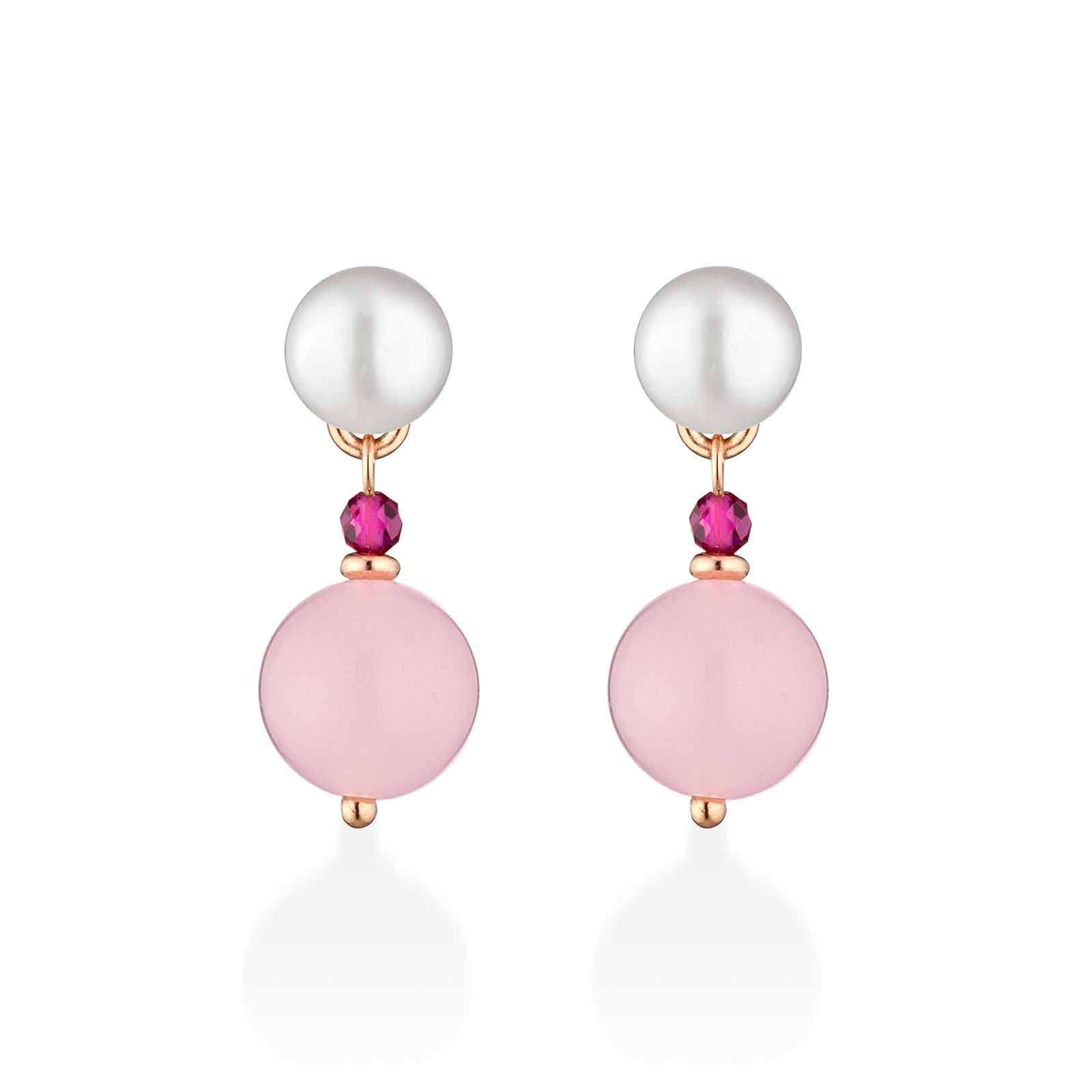 Sophie | Orecchini con perle, argento, spinello e giada
