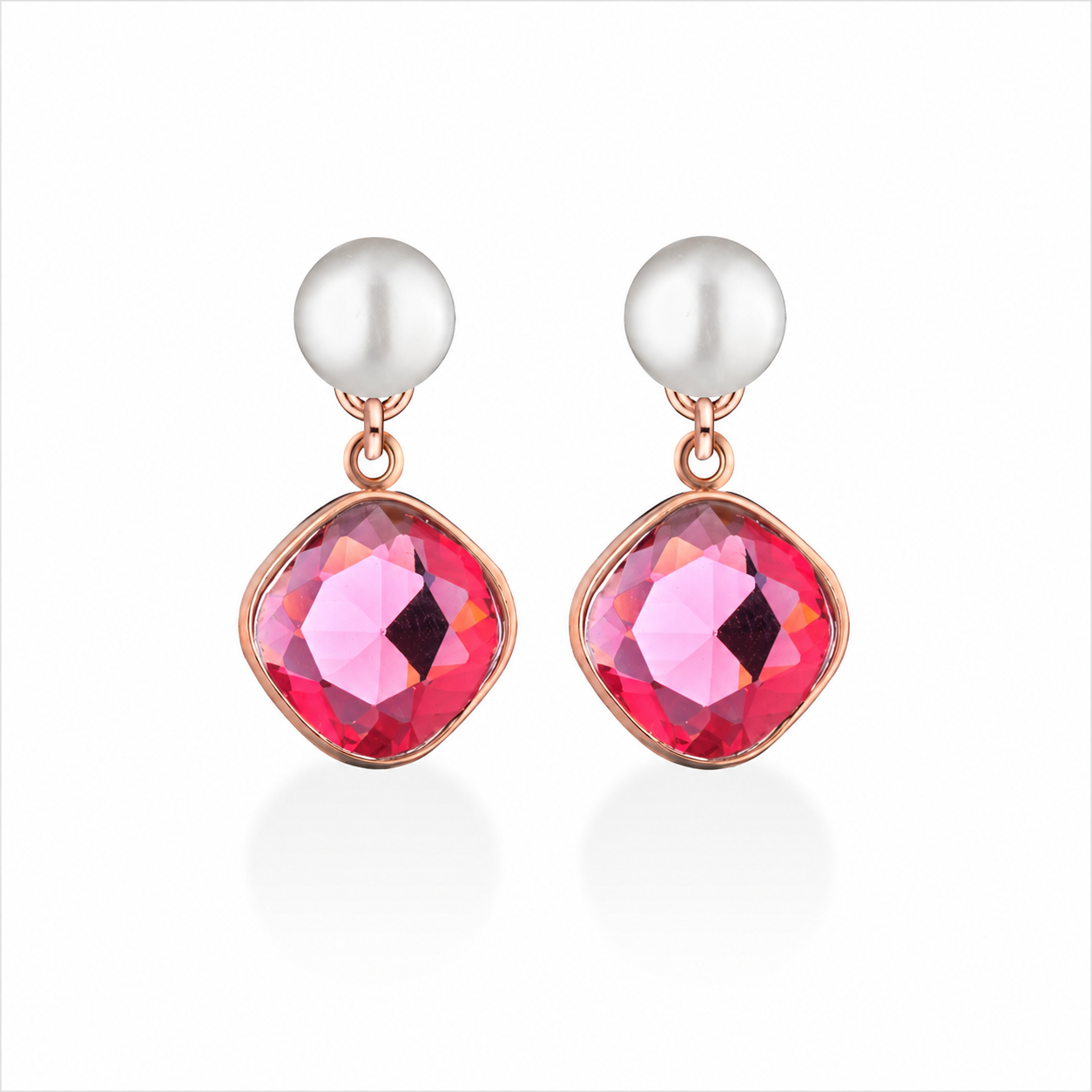 Cristalli | Orecchini con perle, argento e cristalli