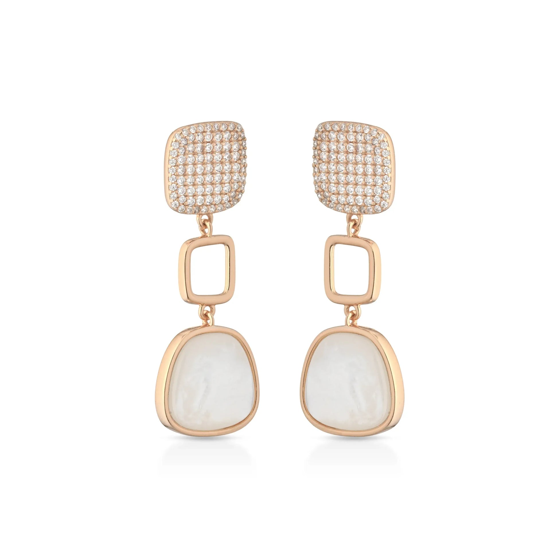 Sidney | silver, Australian mother of pearl and zirconia earrings