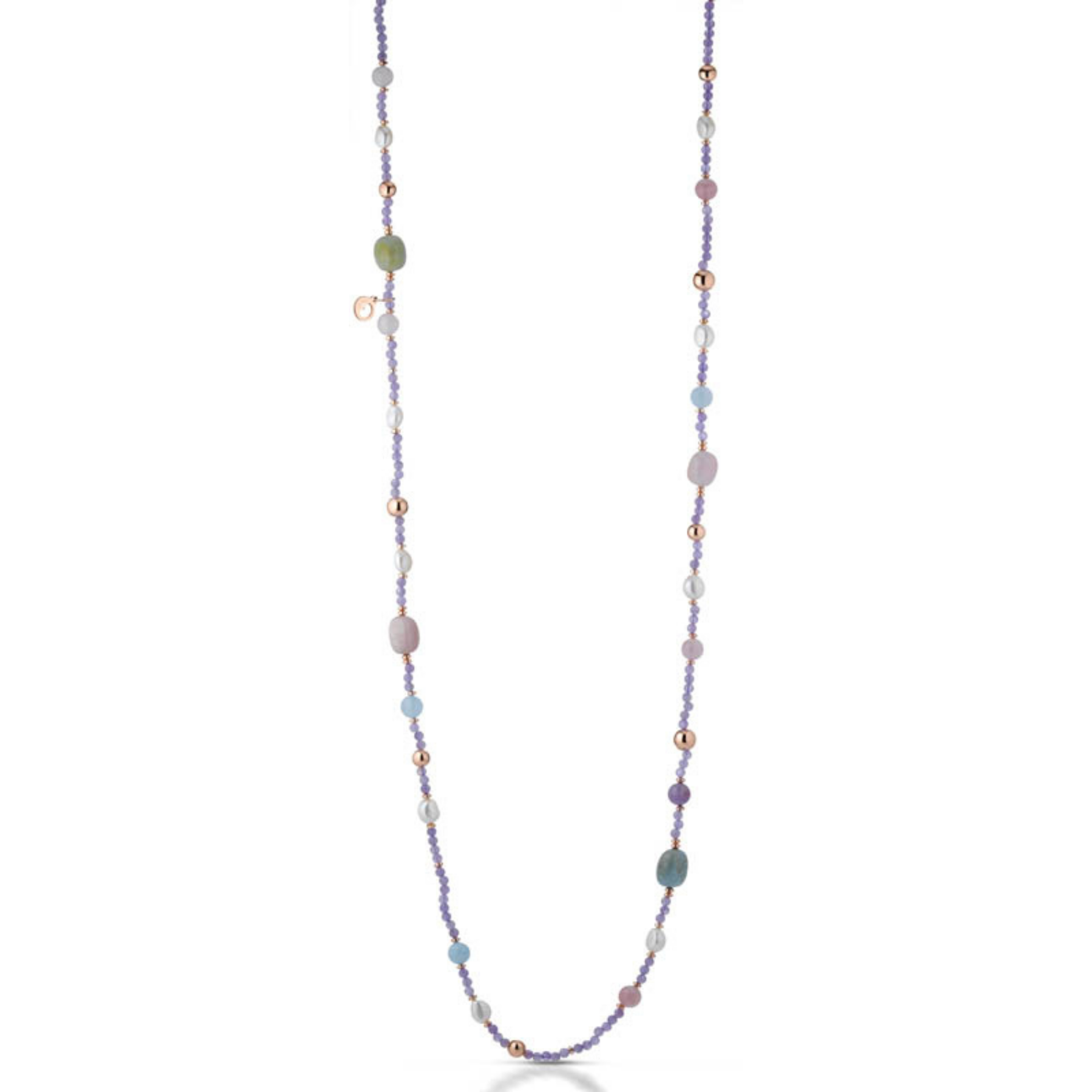 Violetta | Collana con pietre, perle e argento