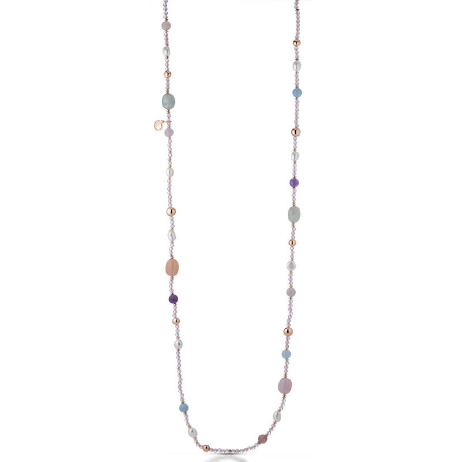 Violetta | Collana con pietre, perle e argento