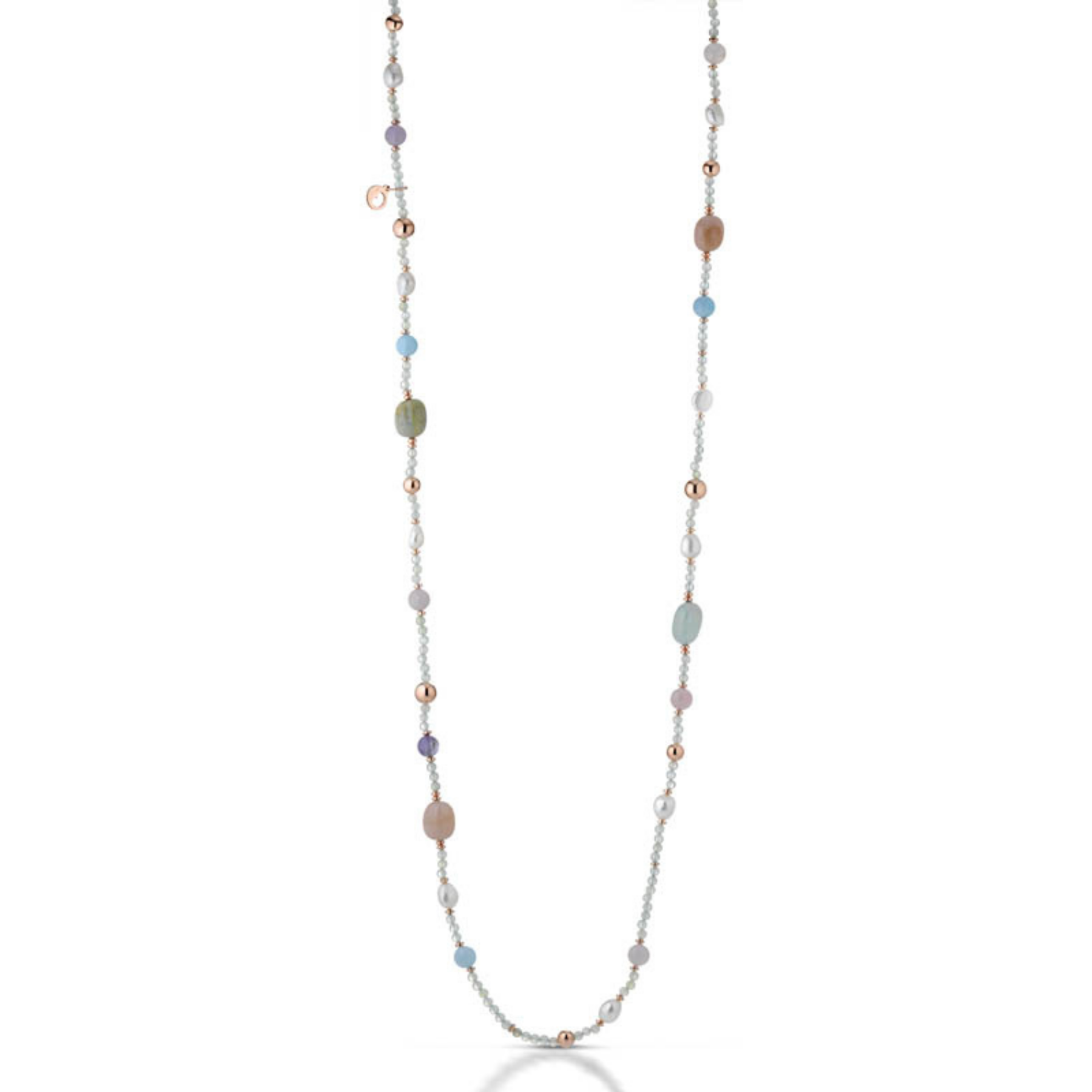 Violetta | Collana con pietre, perle e argento