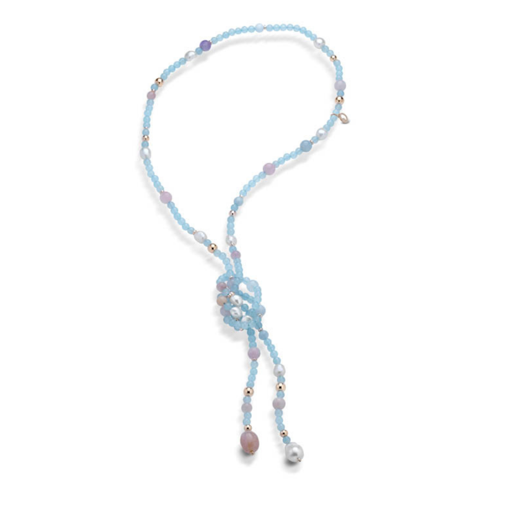 Violetta | Collana con pietre, perle e argento