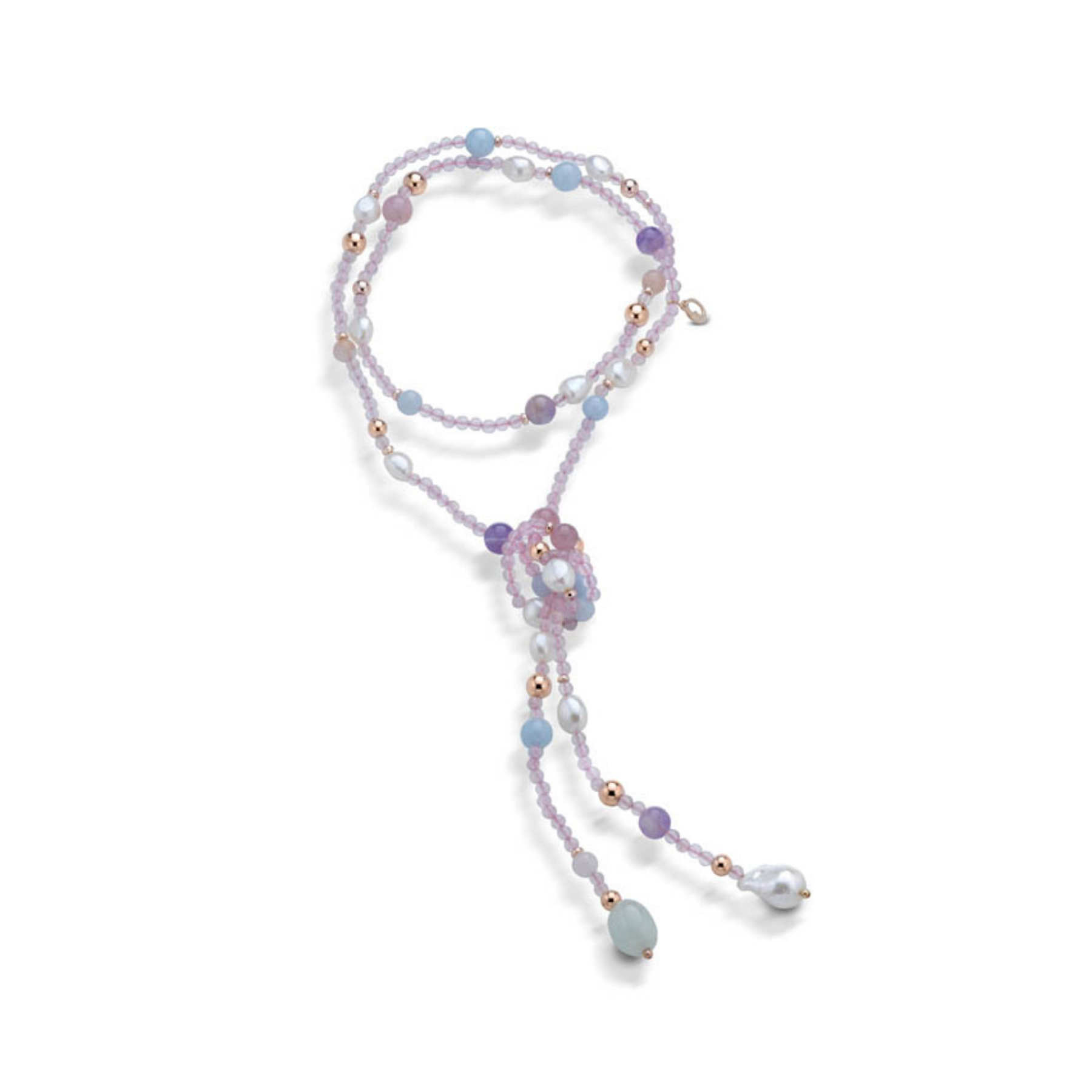 Violetta | Collana con pietre, perle e argento