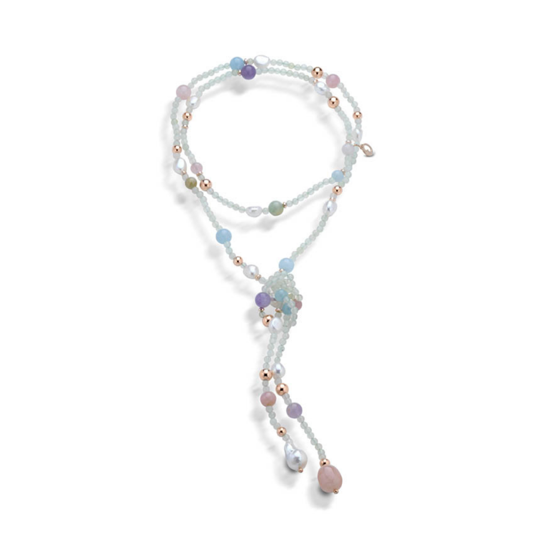 Violetta | Collana con pietre, perle e argento