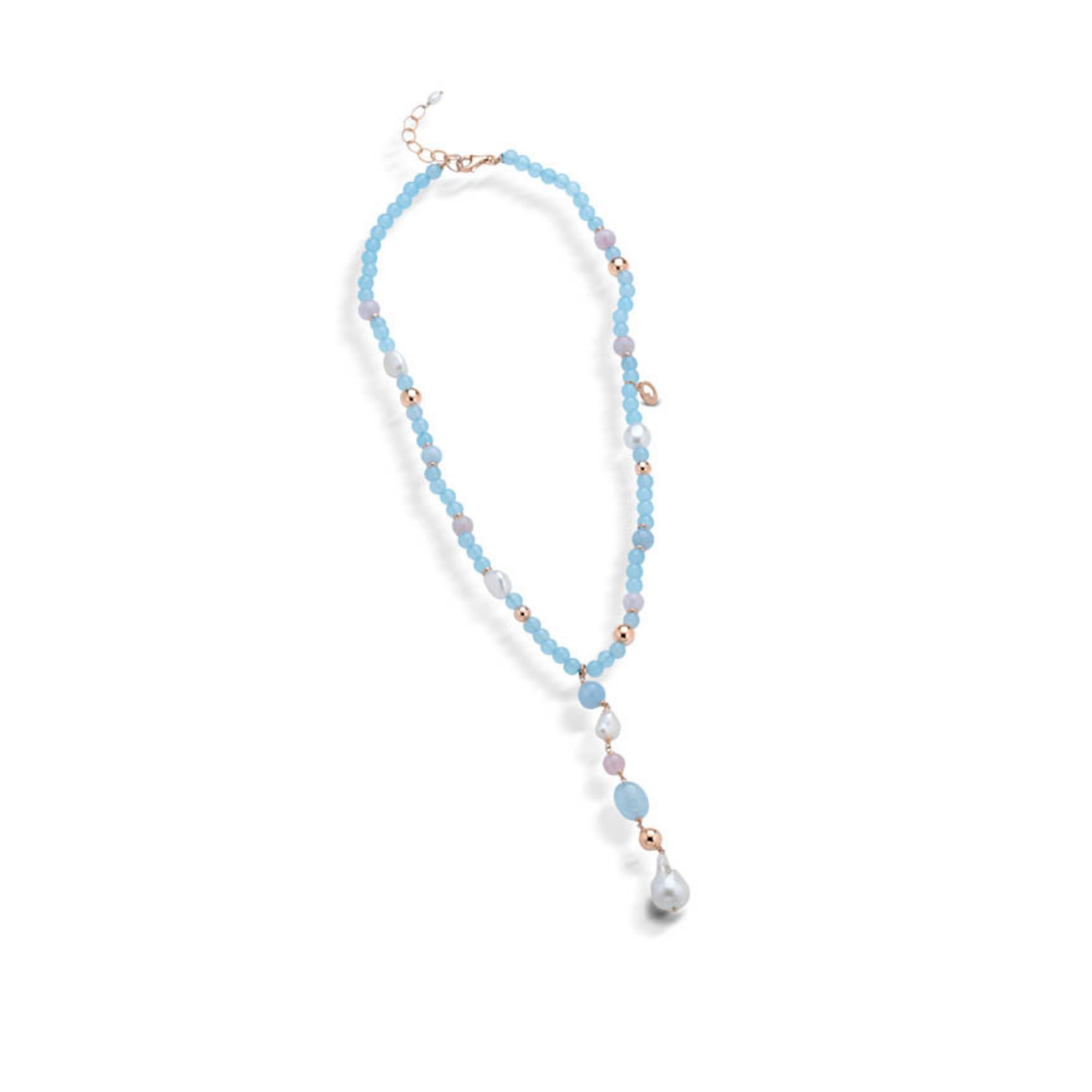 Violetta | Collana con pietre, perle e argento