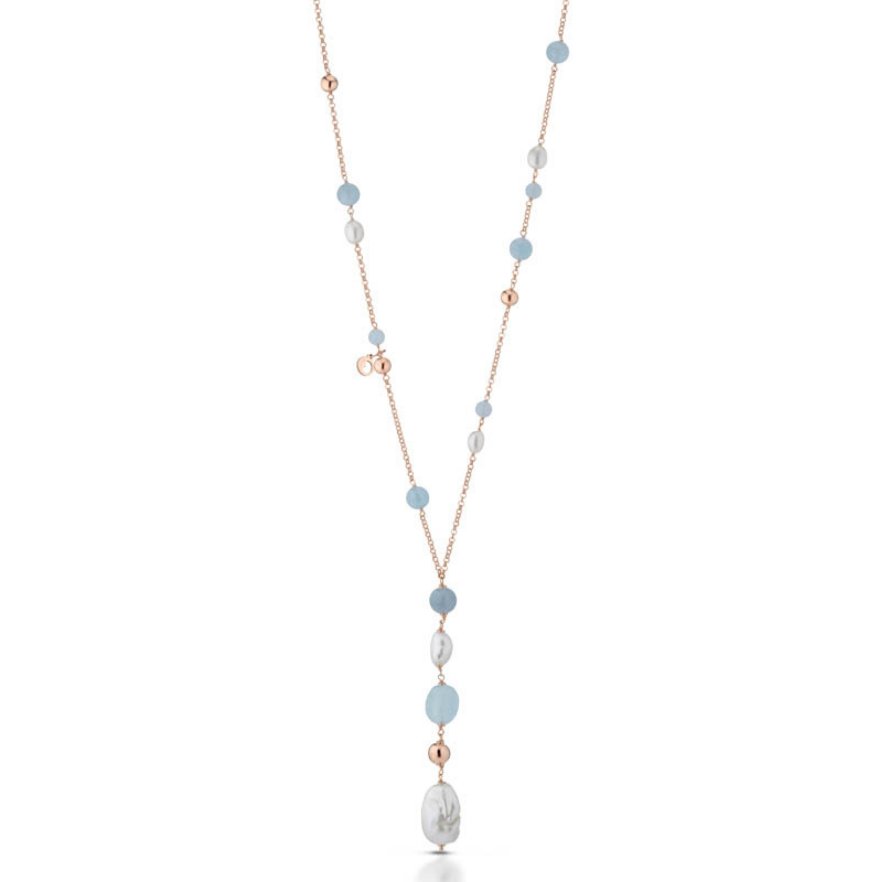 Violetta | Collana con perle, pietre e argento