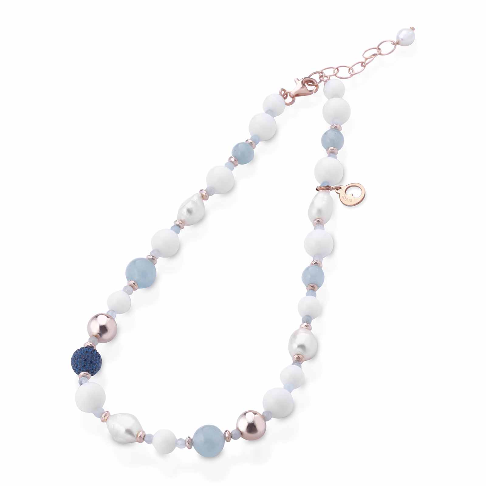Nuova Blanche | Collana con perle, argento e pietre