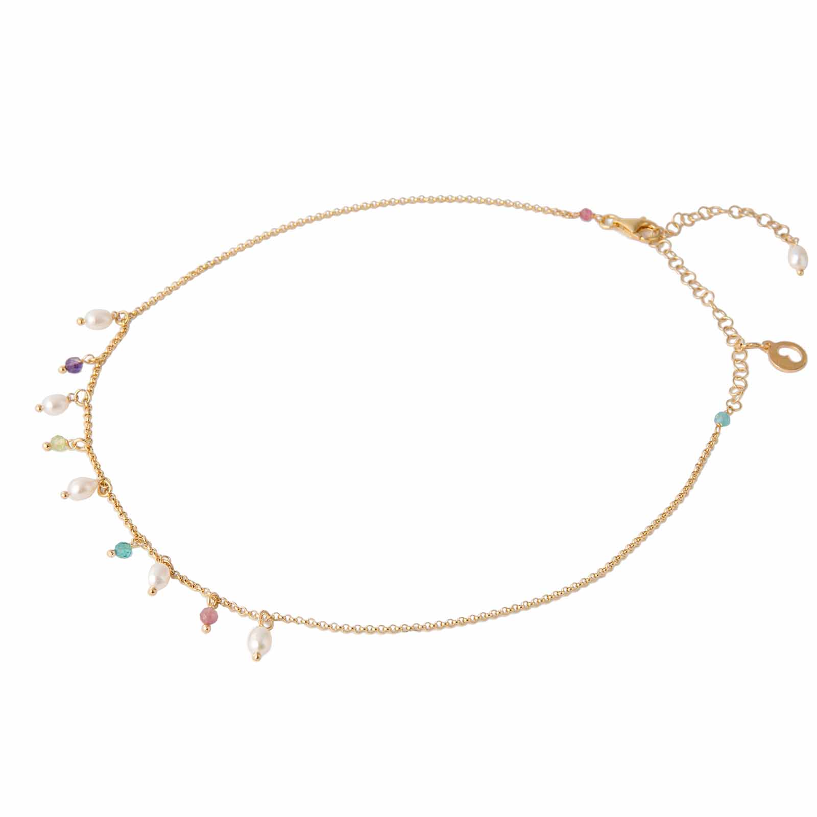 Young Summer |  Collana in argento, perle e spinelli