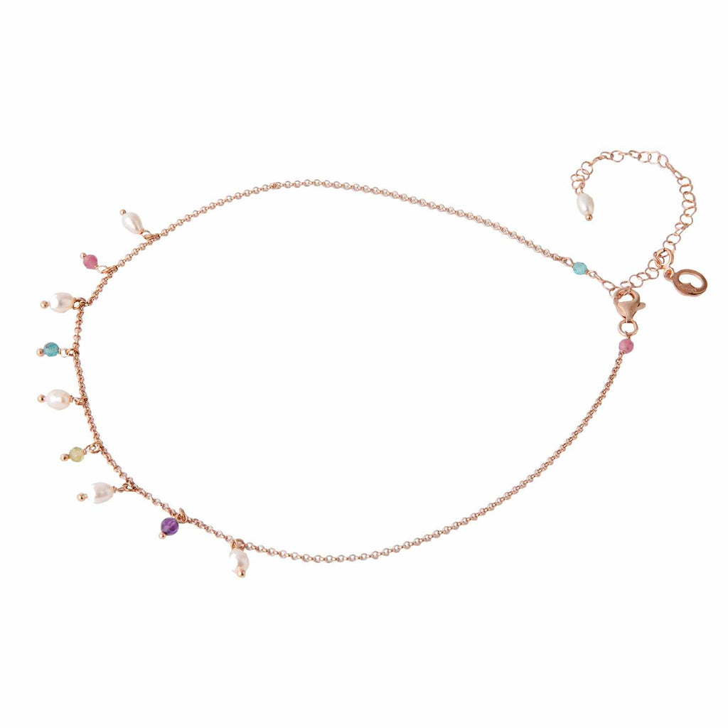 Young Summer |  Collana in argento, perle e spinelli