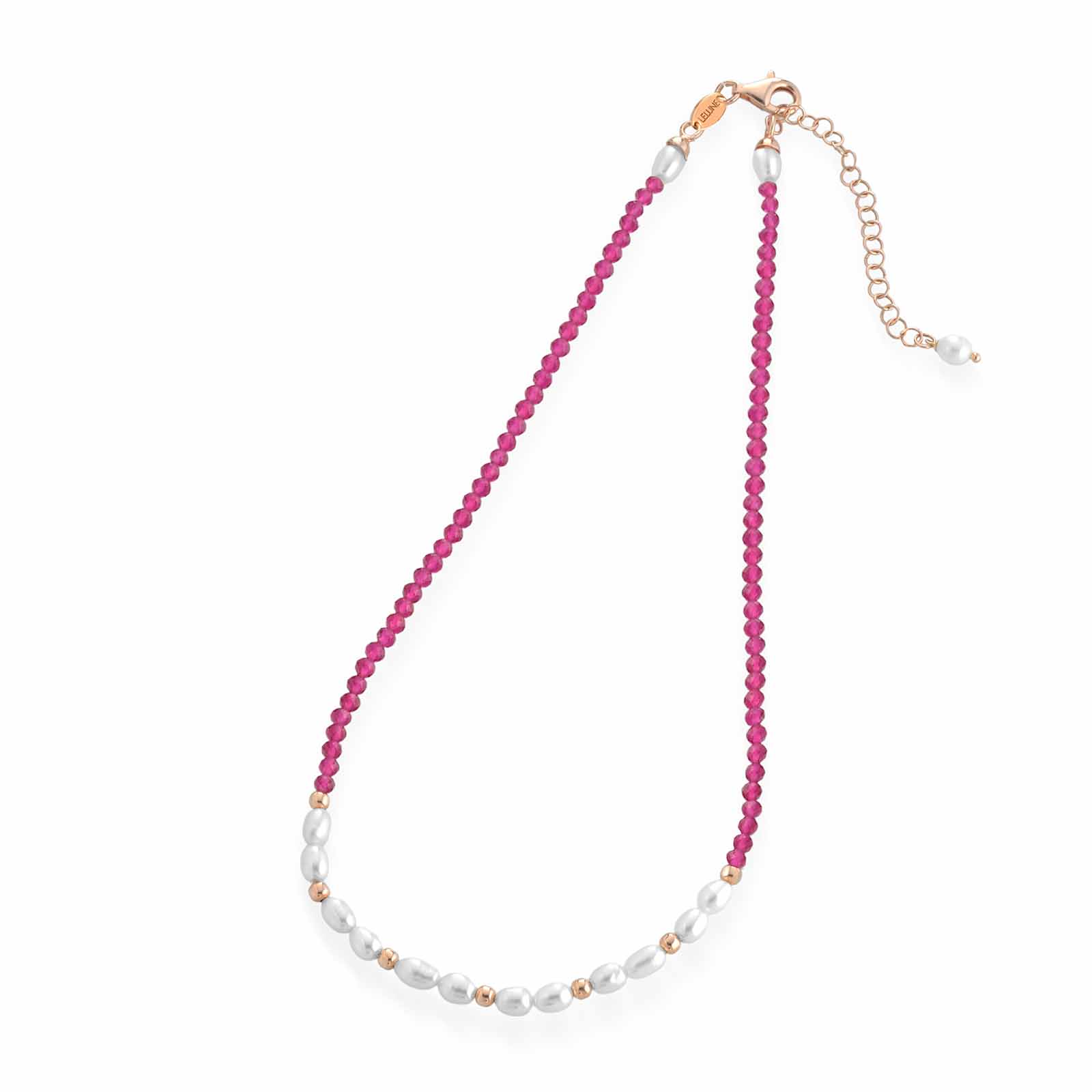 Young Summer | Necklace with pearls, silver, and natural stones
