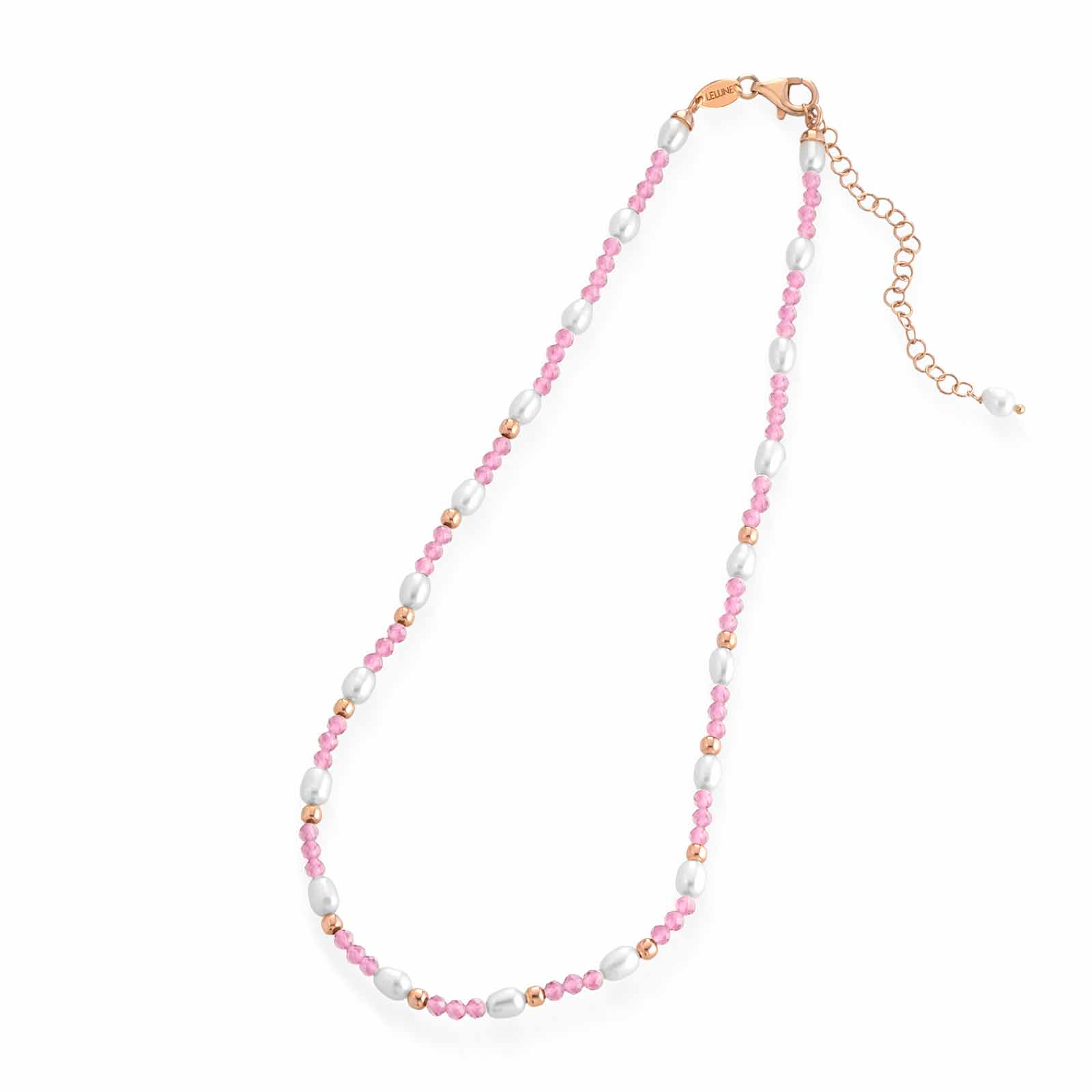 Young Summer | Necklace with pearls, silver, and natural stones