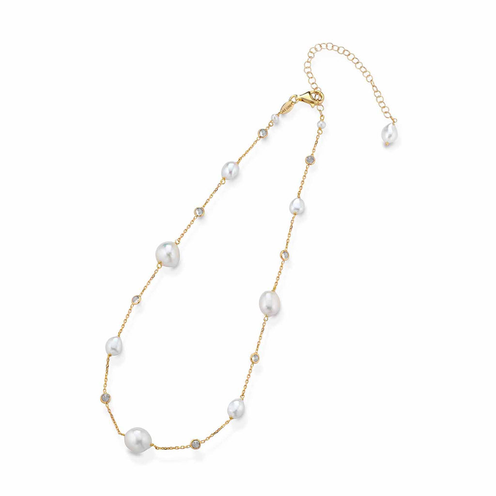 Cristelle | Collana in argento, perle e zirconi