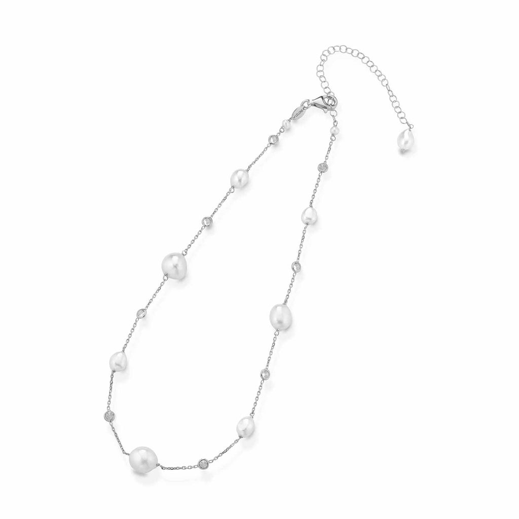 Cristelle | Collana in argento, perle e zirconi