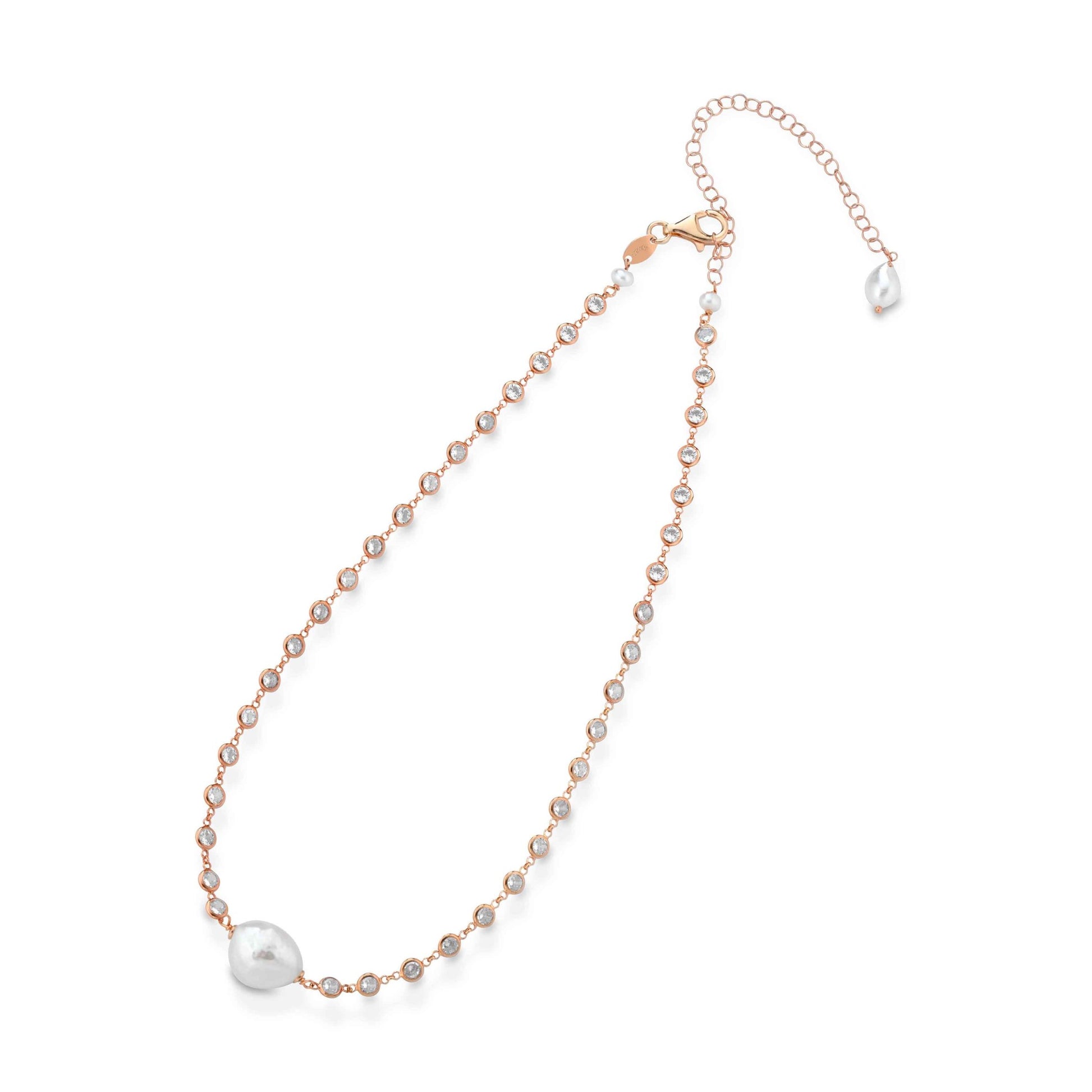 Cristelle | Collana in argento, con perle e zirconi