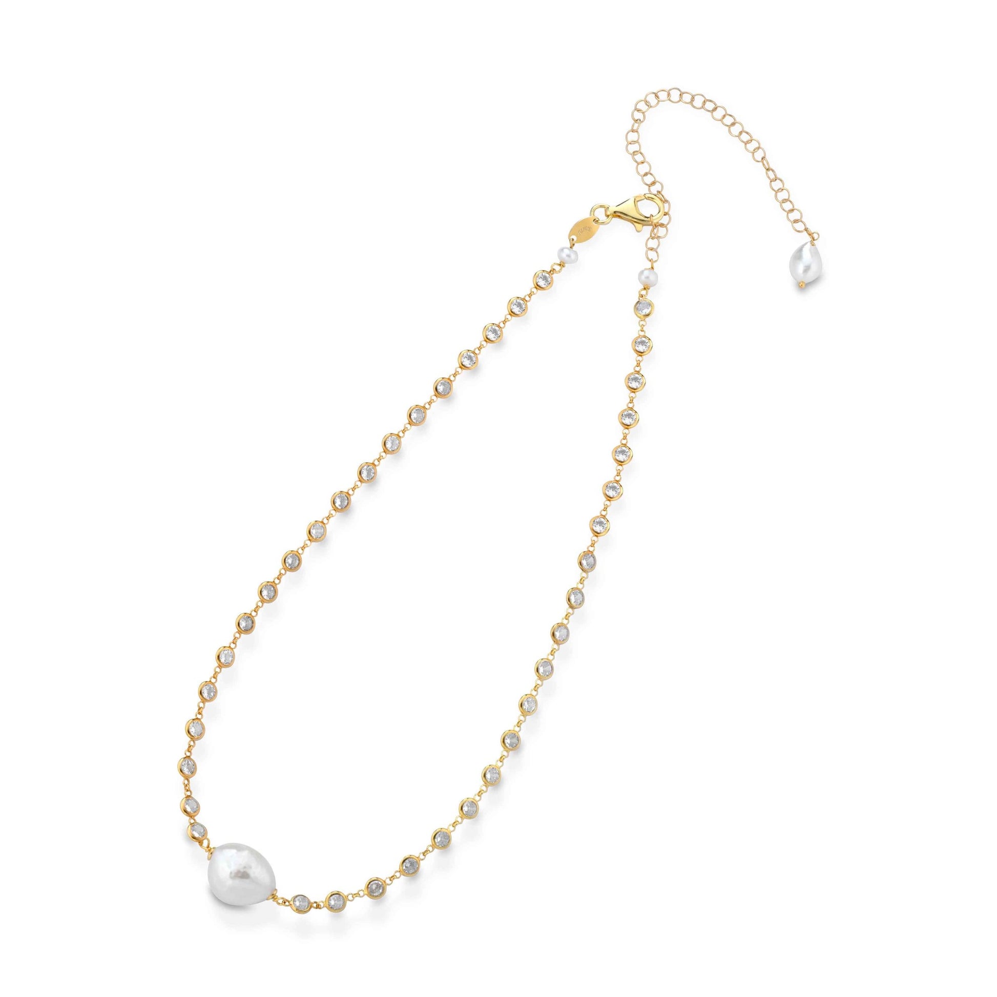 Cristelle | Collana in argento, con perle e zirconi