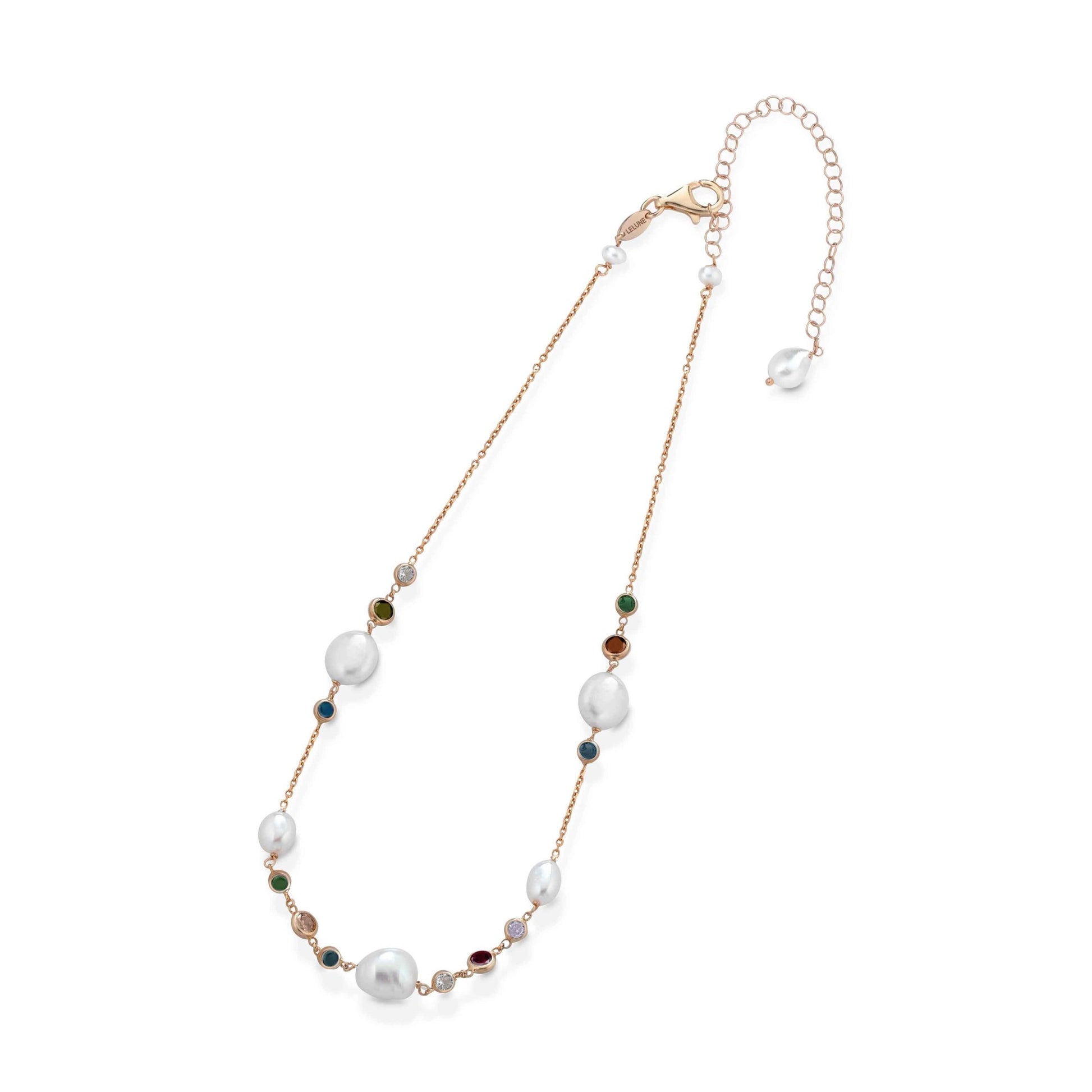 Cristelle | Silver necklace with pearls and zirconia