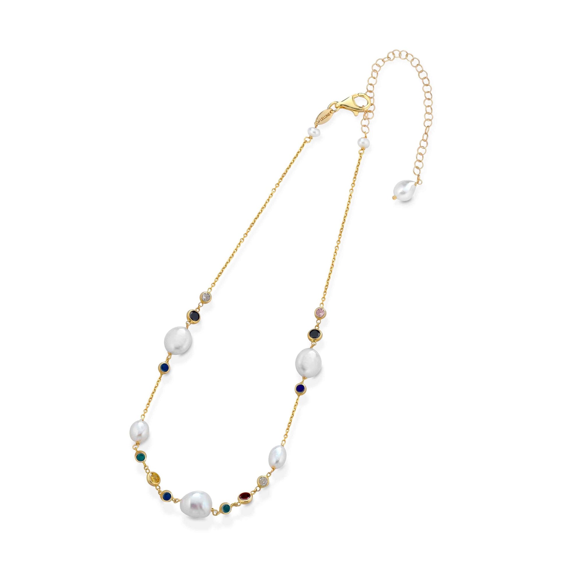 Cristelle | Silver necklace with pearls and zirconia