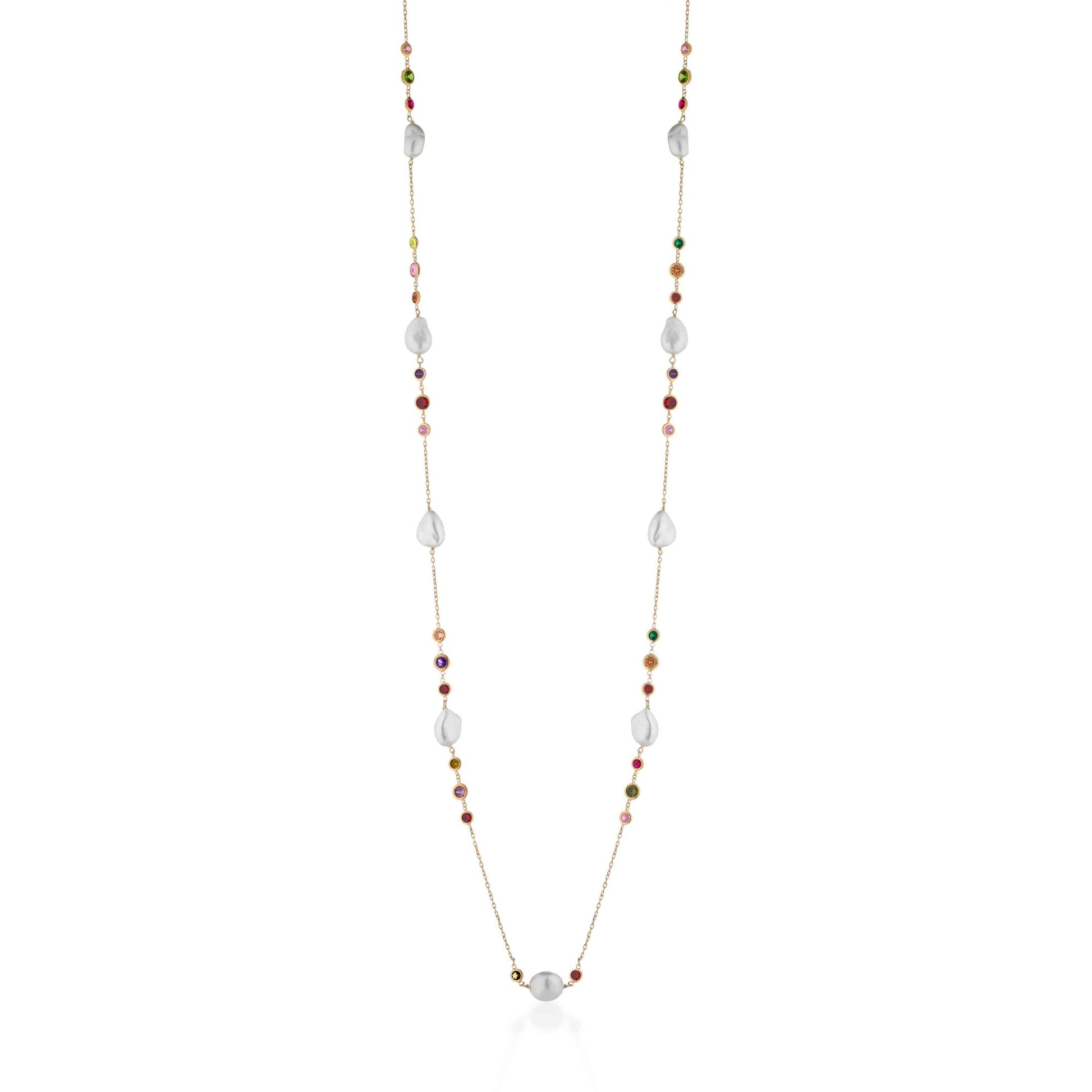 Cristelle | Silver necklace with pearls and zirconia