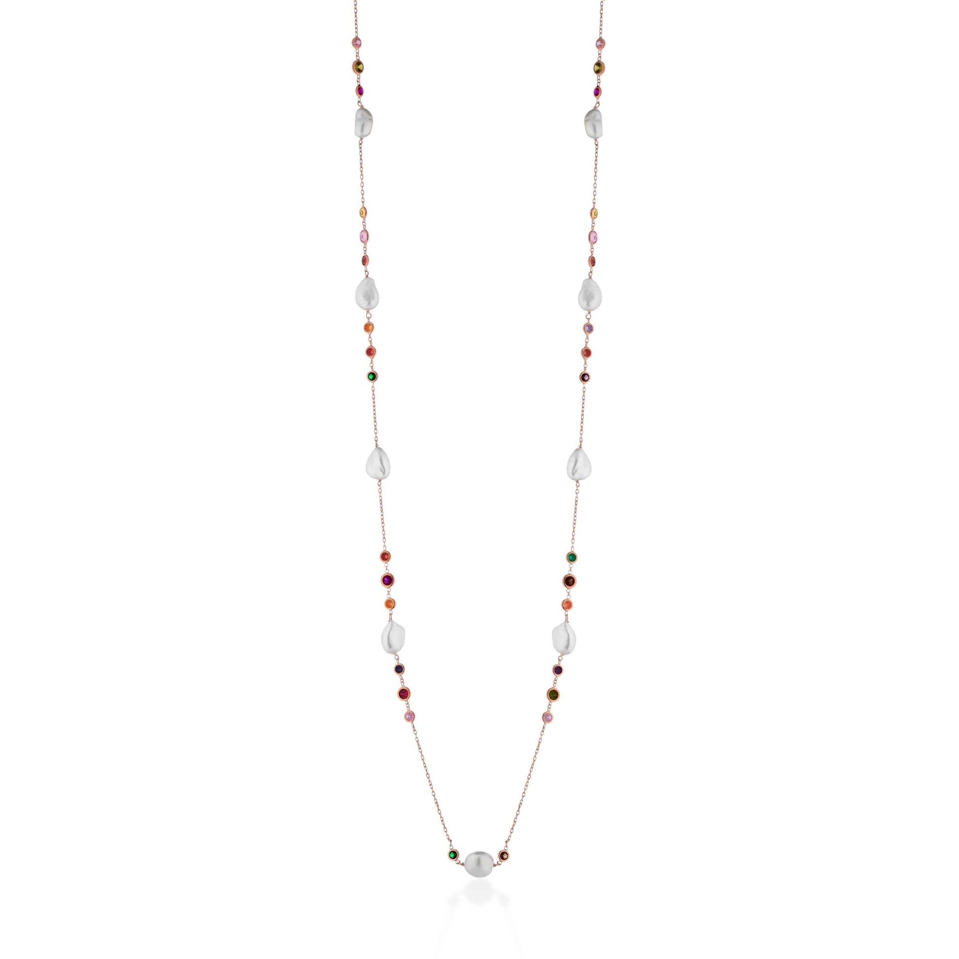 Cristelle | Silver necklace with pearls and zirconia