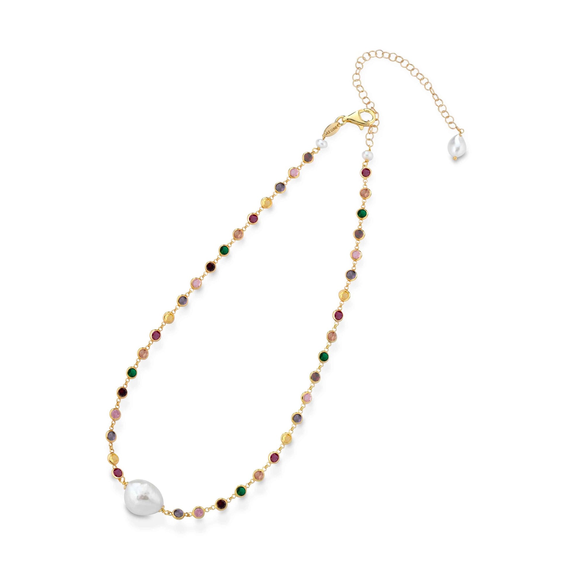 Cristelle | Silver necklace with pearls and zirconia