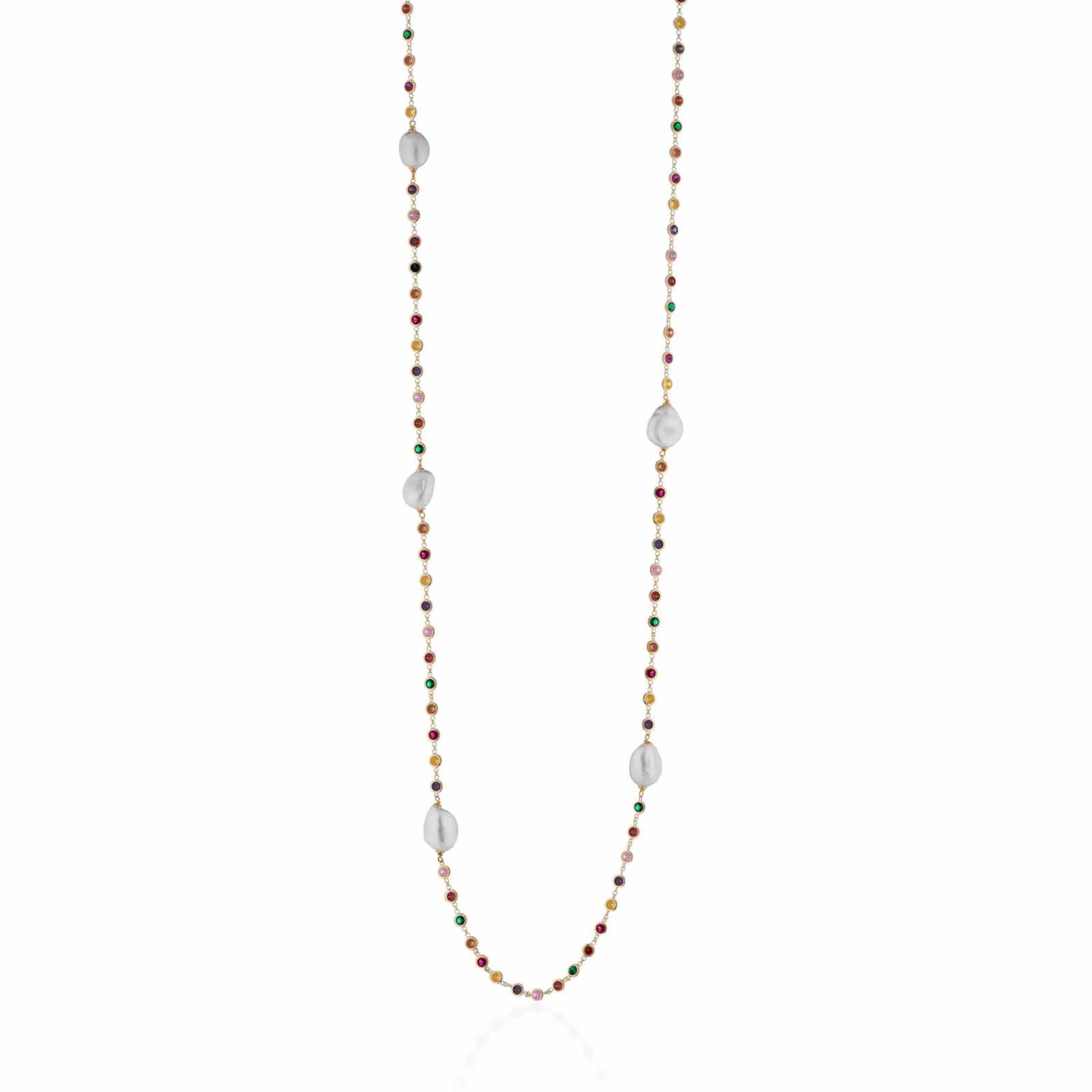 Cristelle | Silver necklace with pearls and zirconia