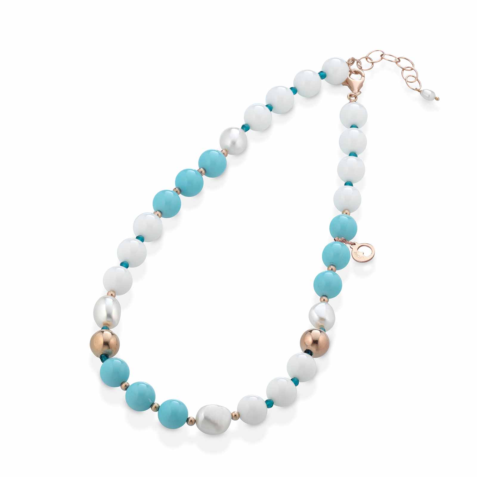 Vaiana | Collana con perle, turchese ed argento