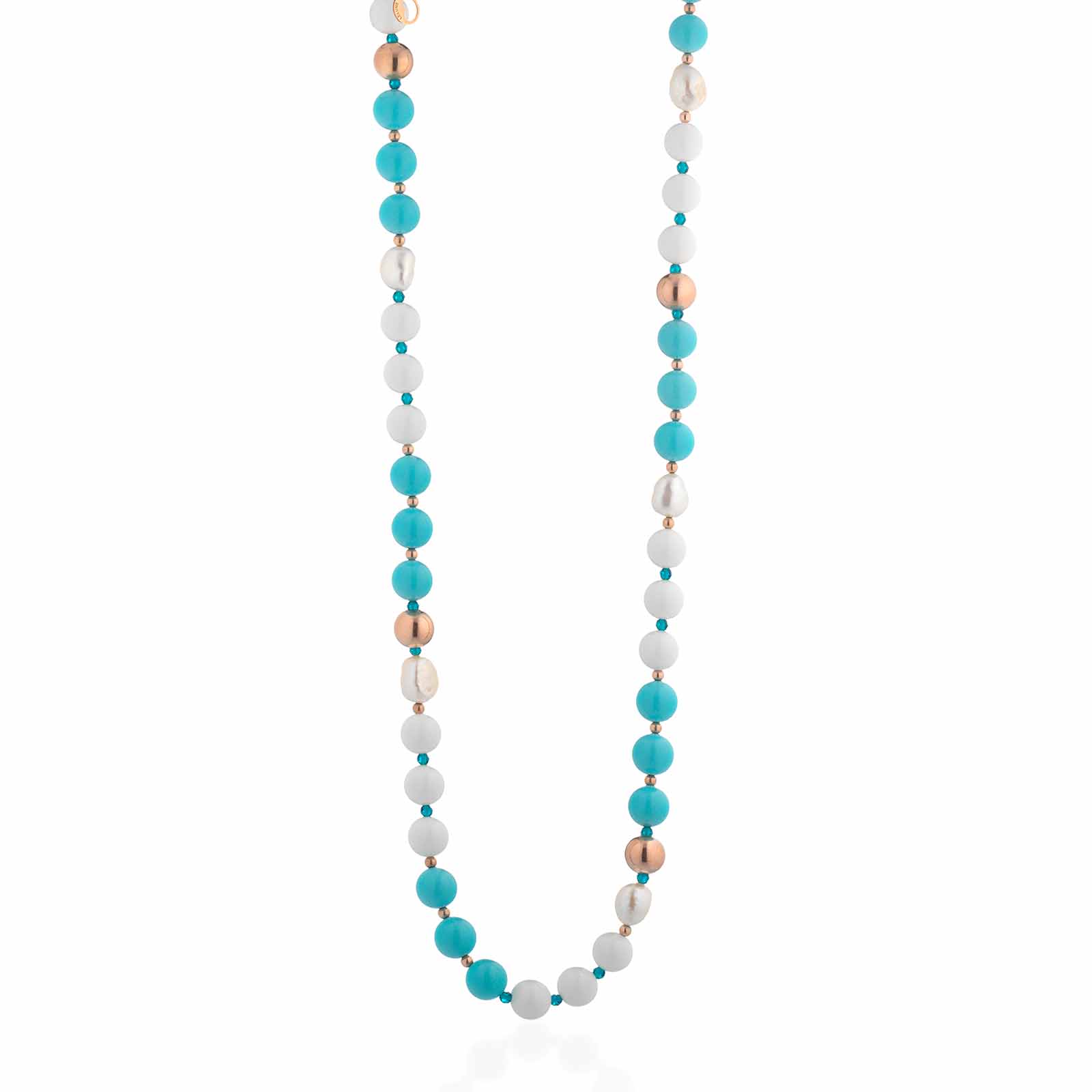 Vaiana | Collana con perle, turchese ed argento