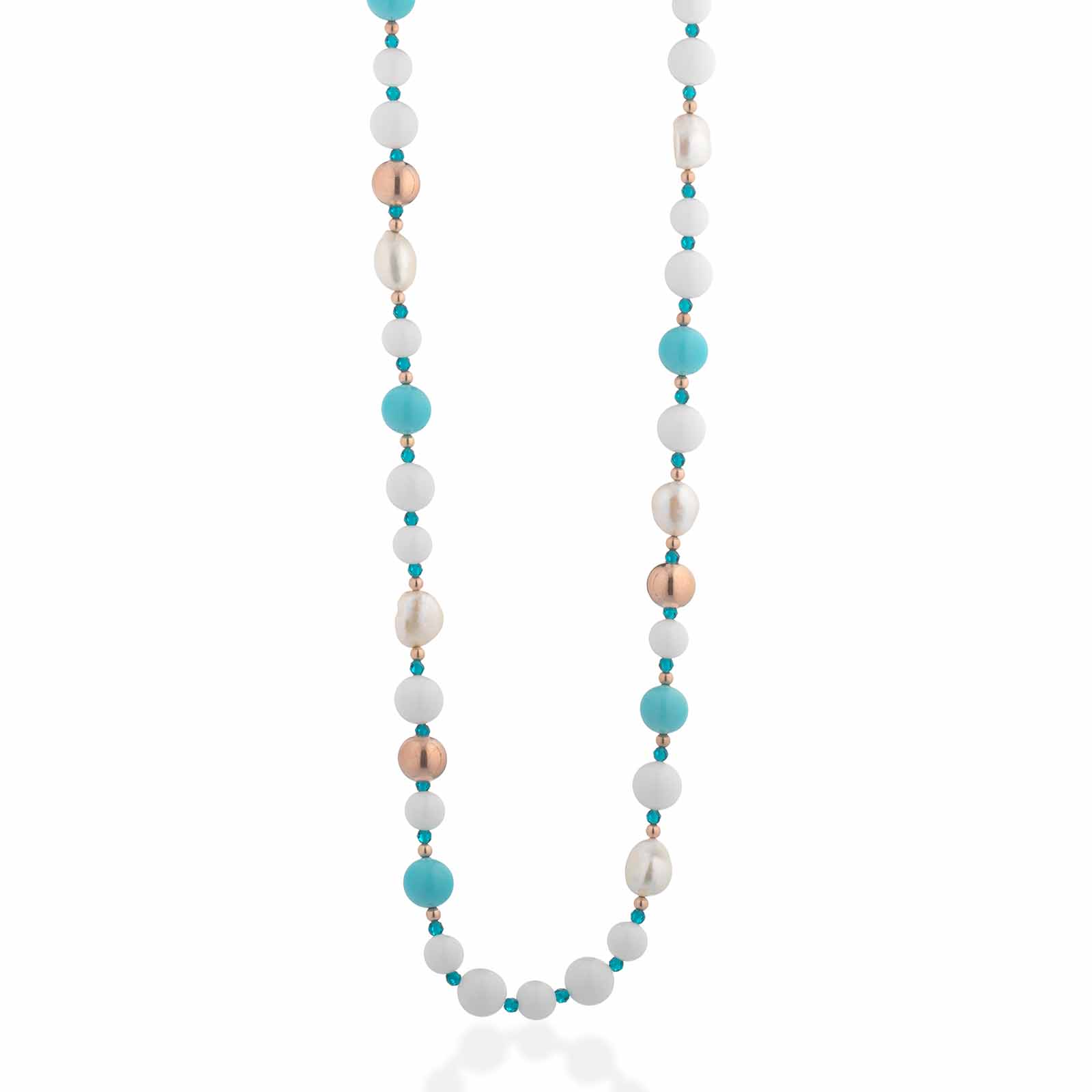 Vaiana | Collana con perle, turchese ed argento