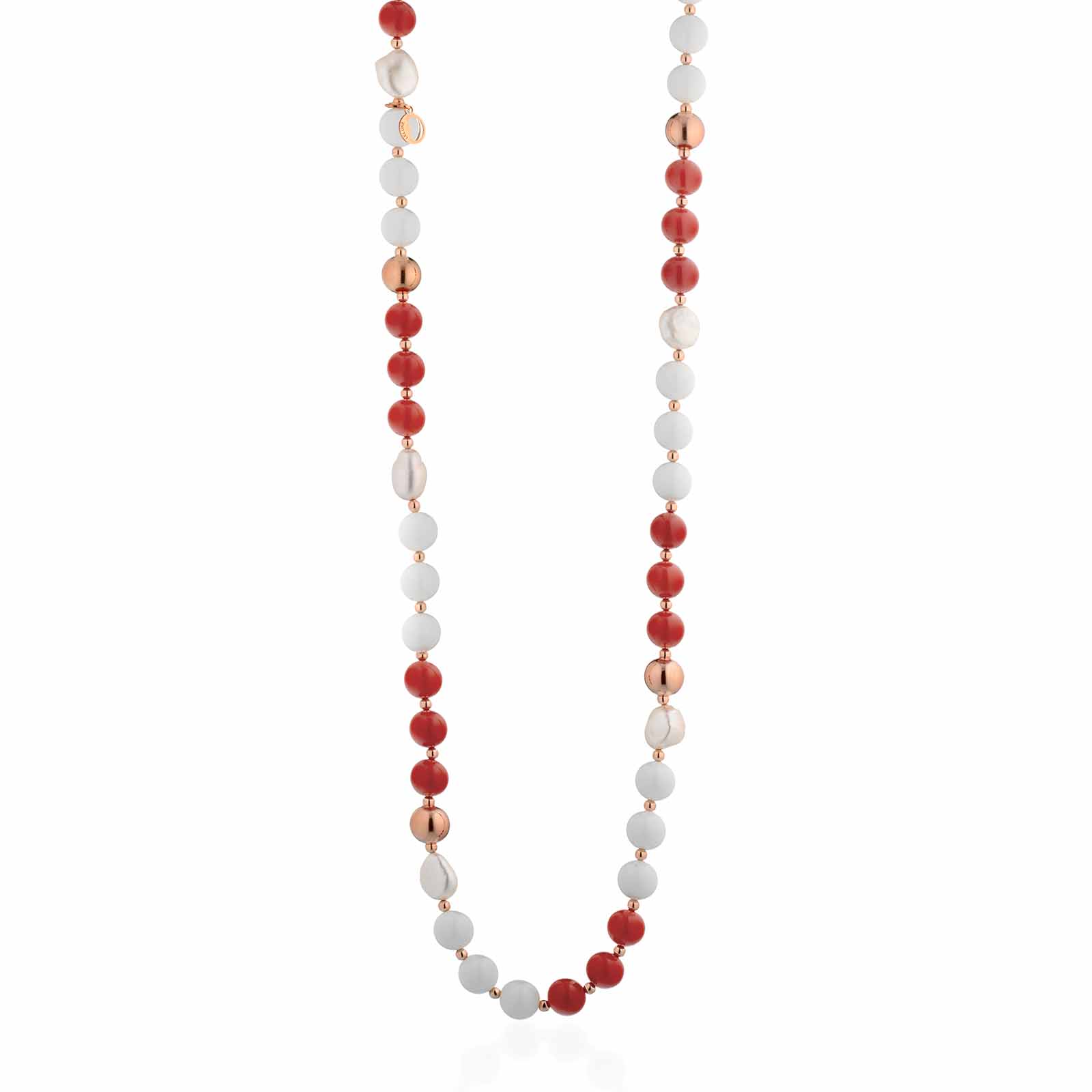 Vaiana | Collana con perle, corallo ed argento