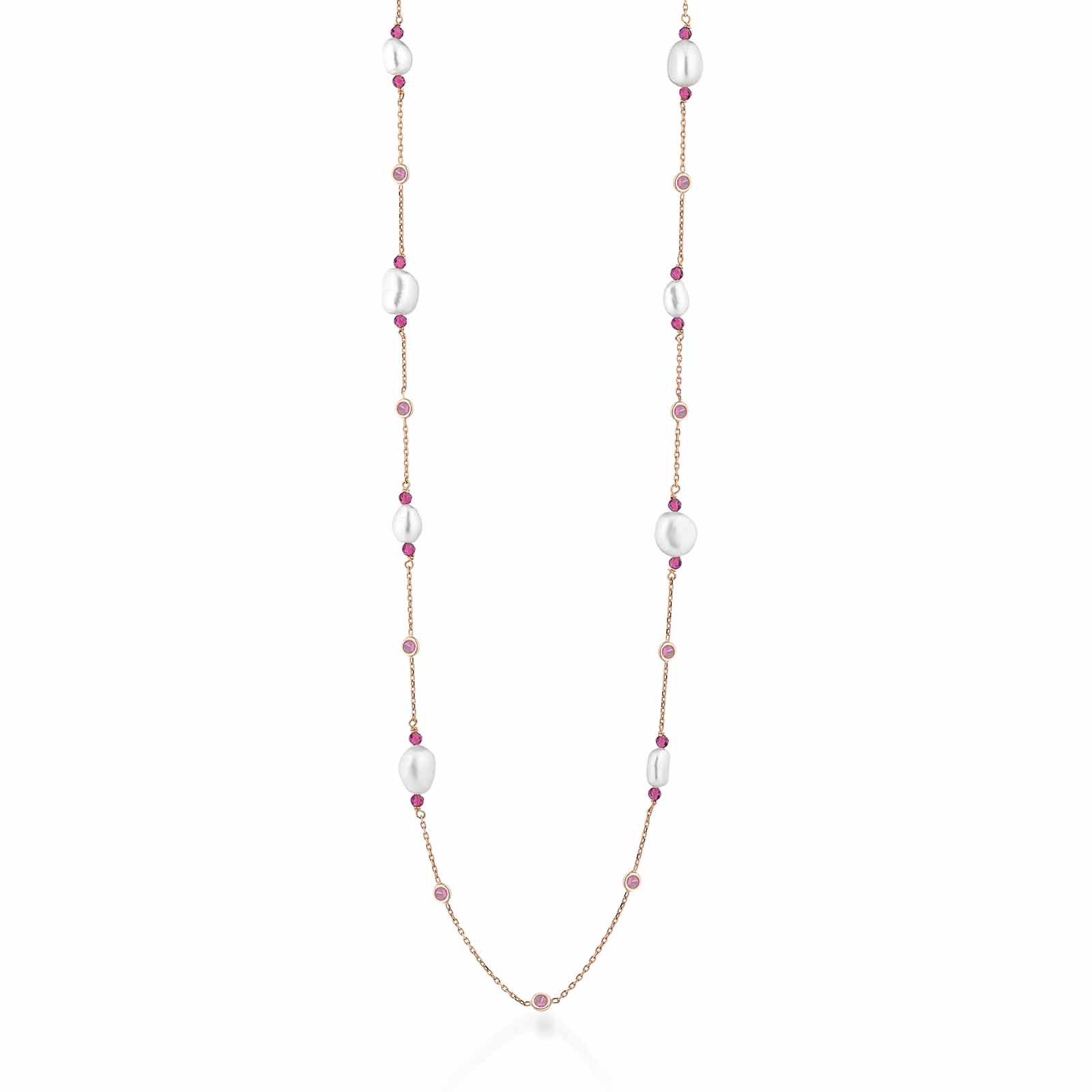 Cristelle Summer | Collana in argento, zirconi, spinello e perle