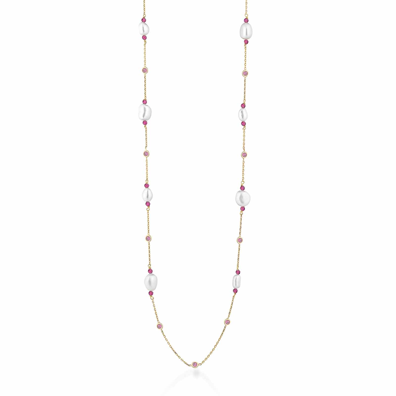 Cristelle Summer | Silver necklace with pearls and stones