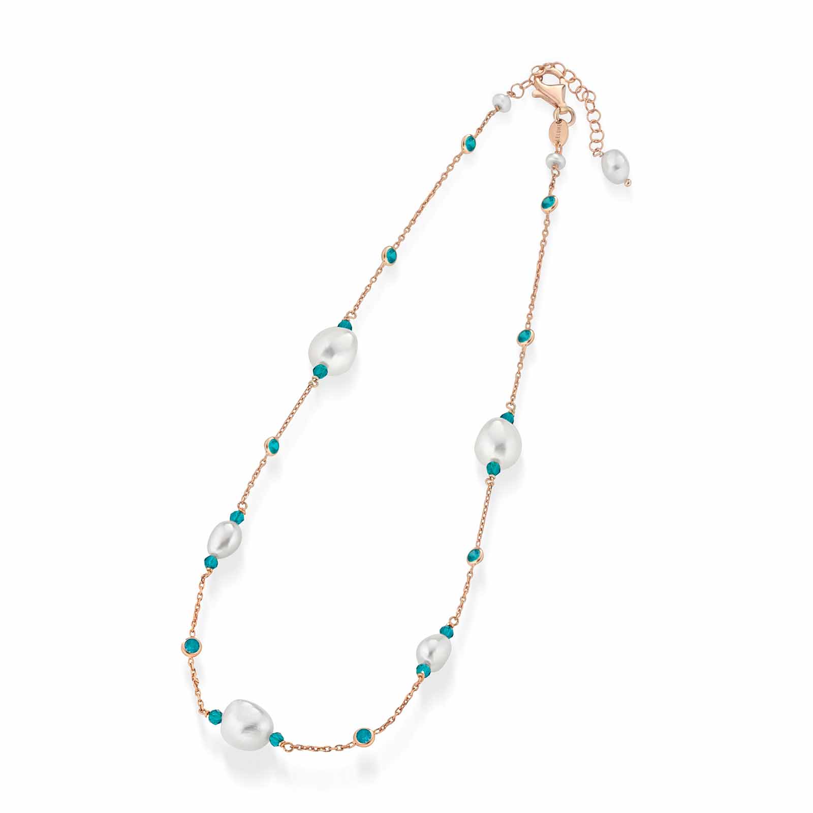Cristelle Summer | Silver necklace with pearls and stones