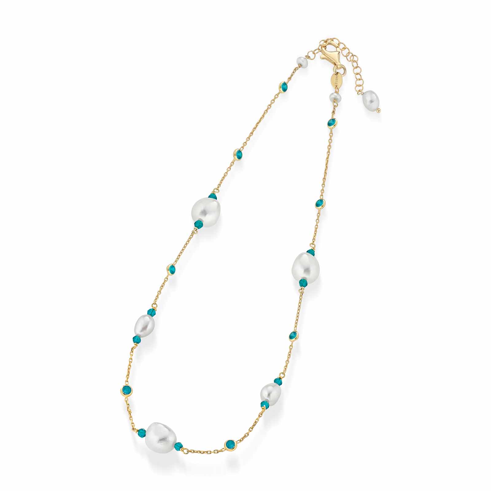 Cristelle Summer | Collana in argento, zirconi, spinello e perle