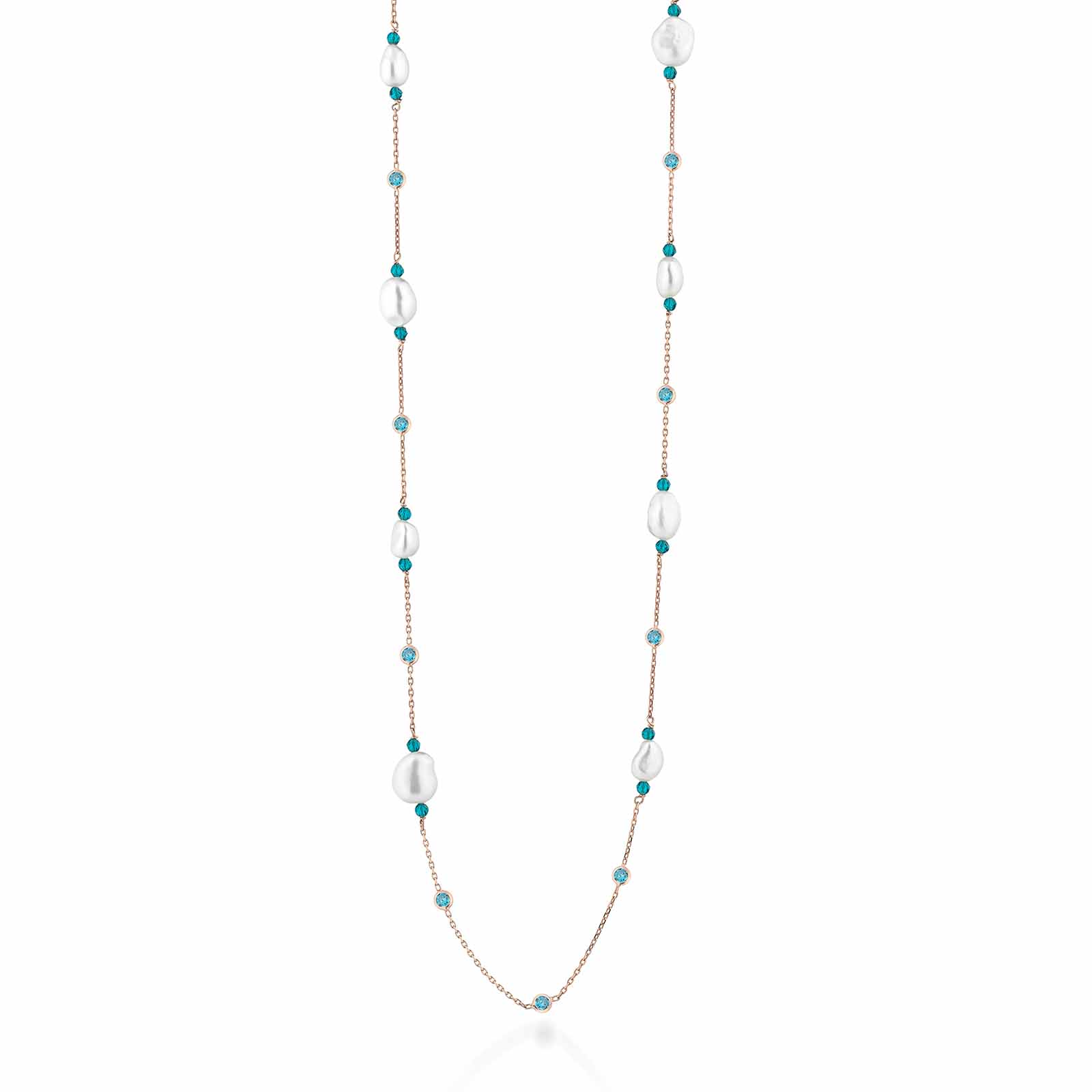 Cristelle Summer | Silver necklace with pearls and stones