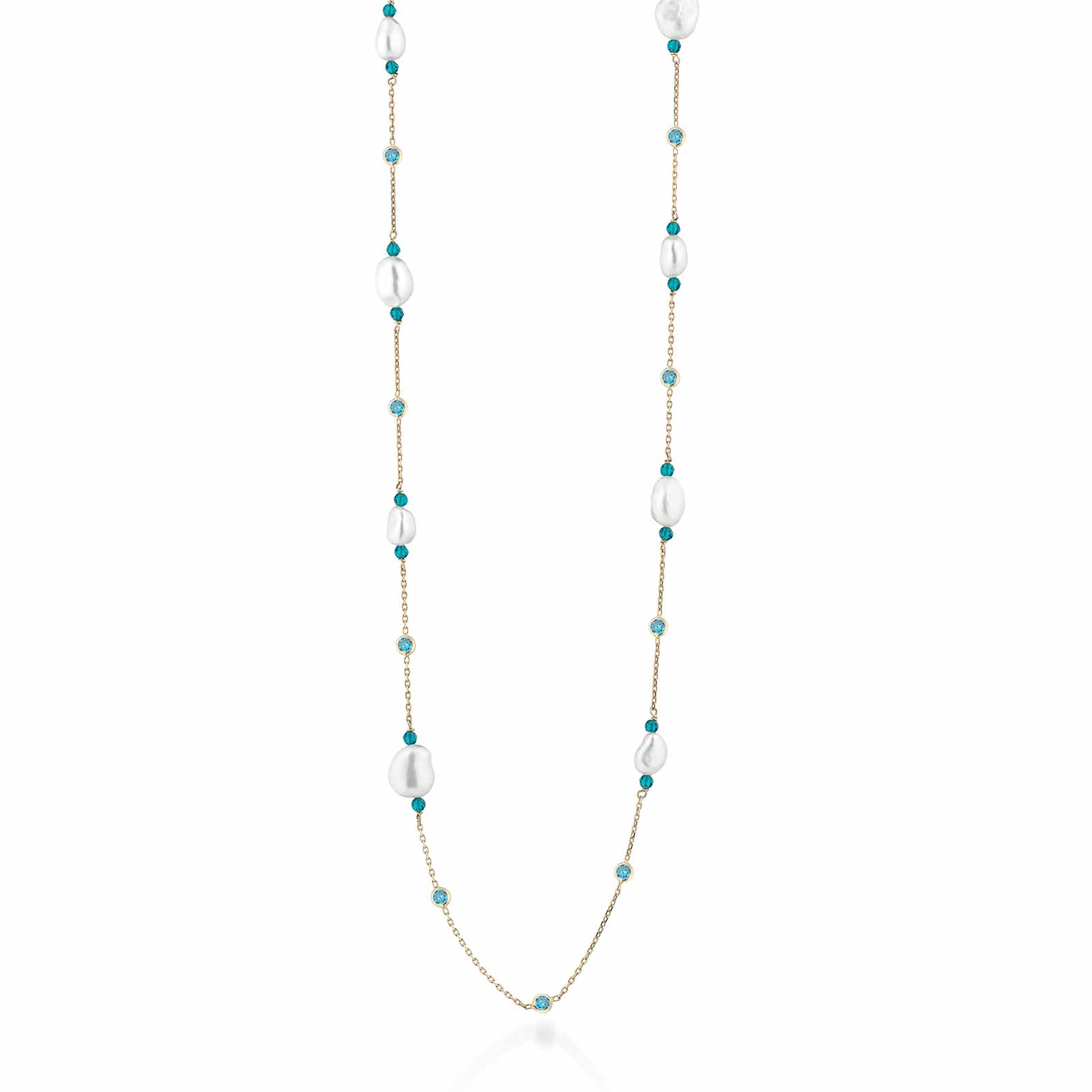 Cristelle Summer | Collana in argento, zirconi, spinello e perle