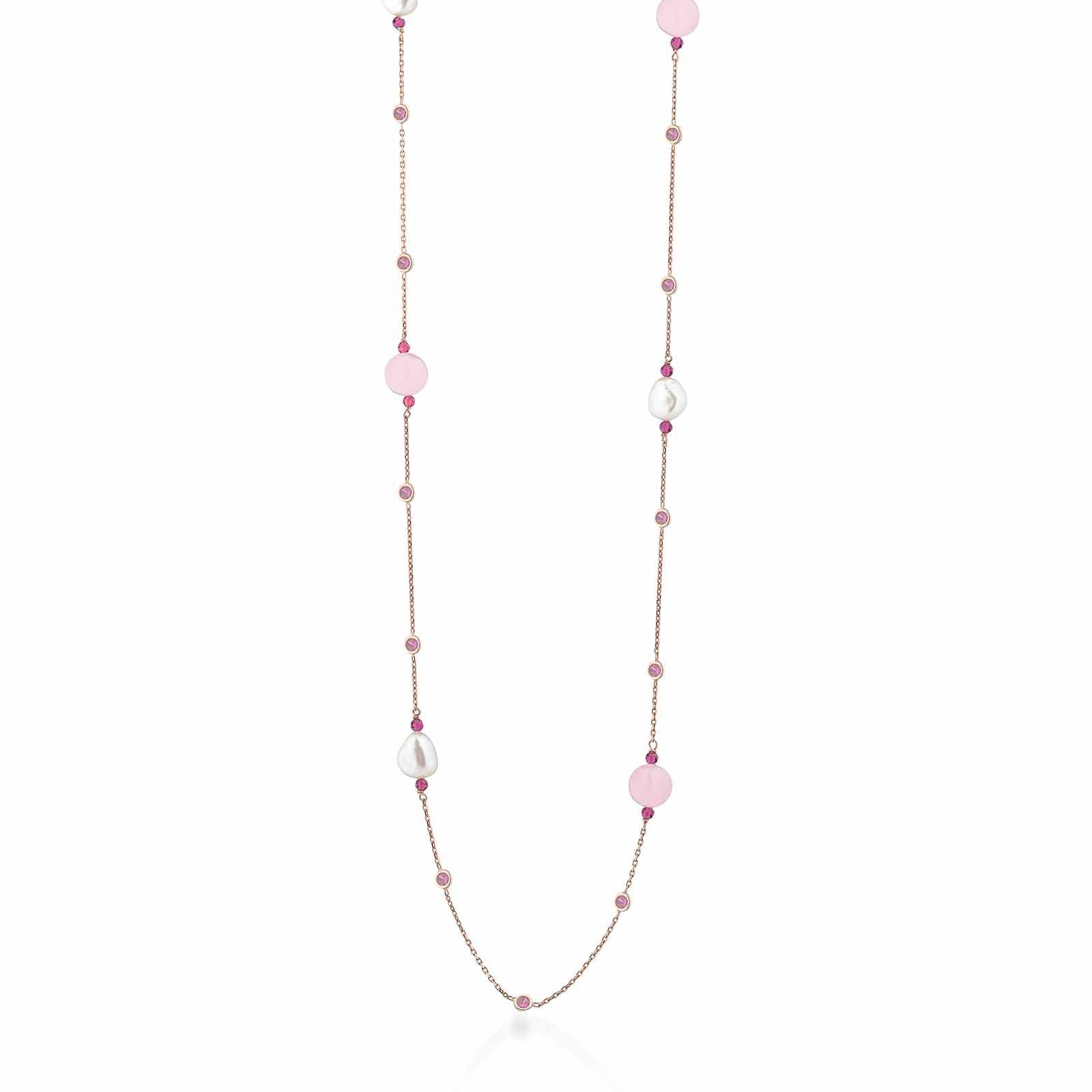 Cristelle Summer | Collana in argento, giada, zirconi, spinello e perle