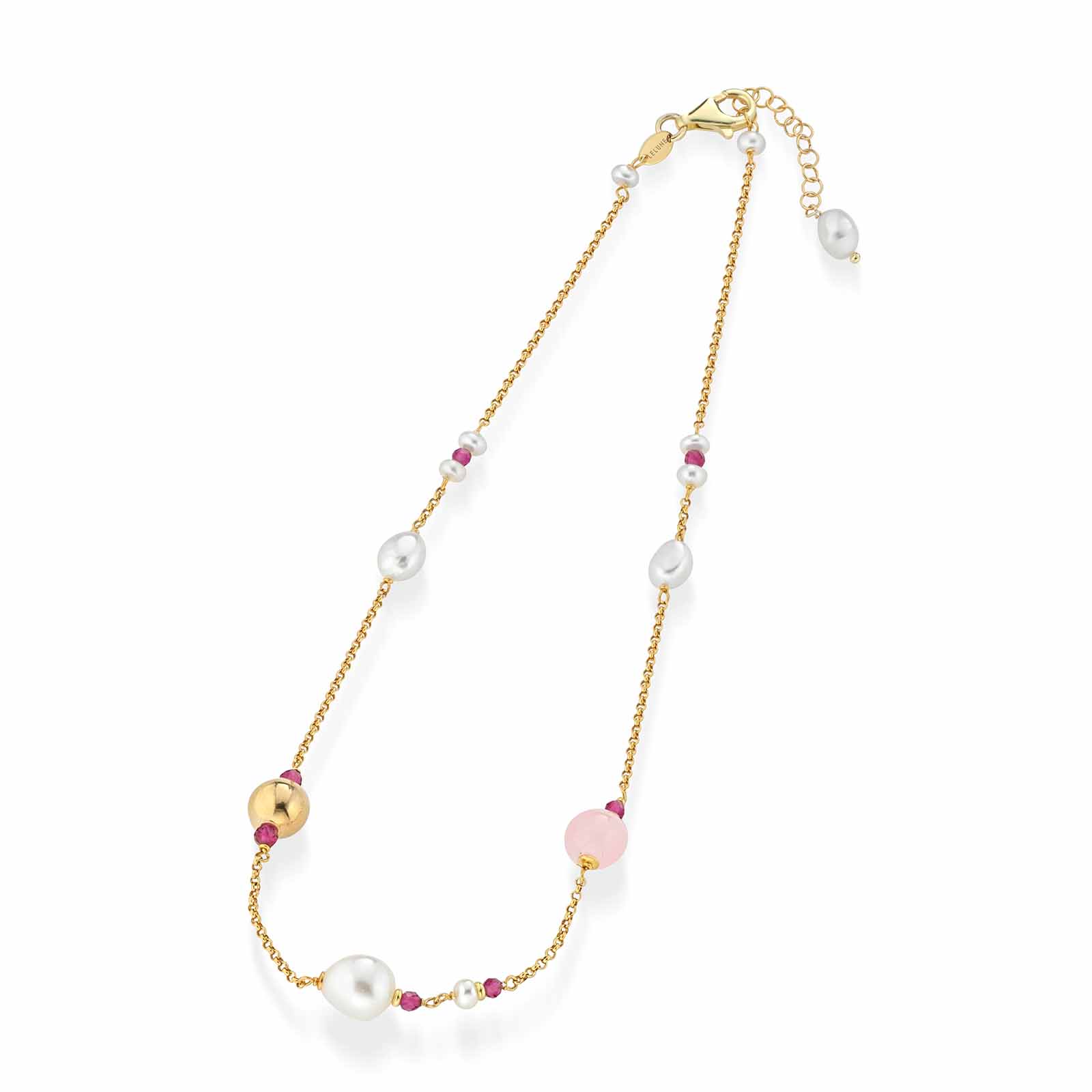 Cristelle Summer | Silver necklace with pearls and stones