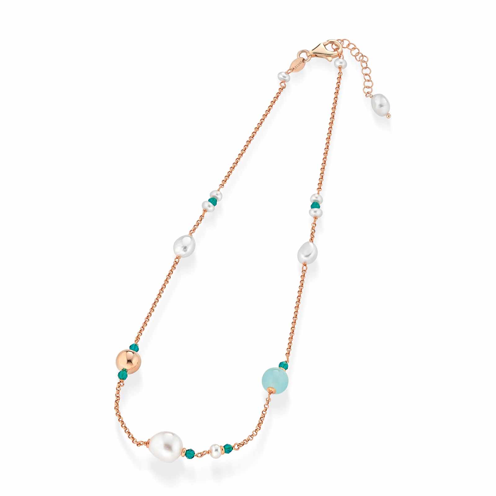 Cristelle Summer | Silver necklace with pearls and stones