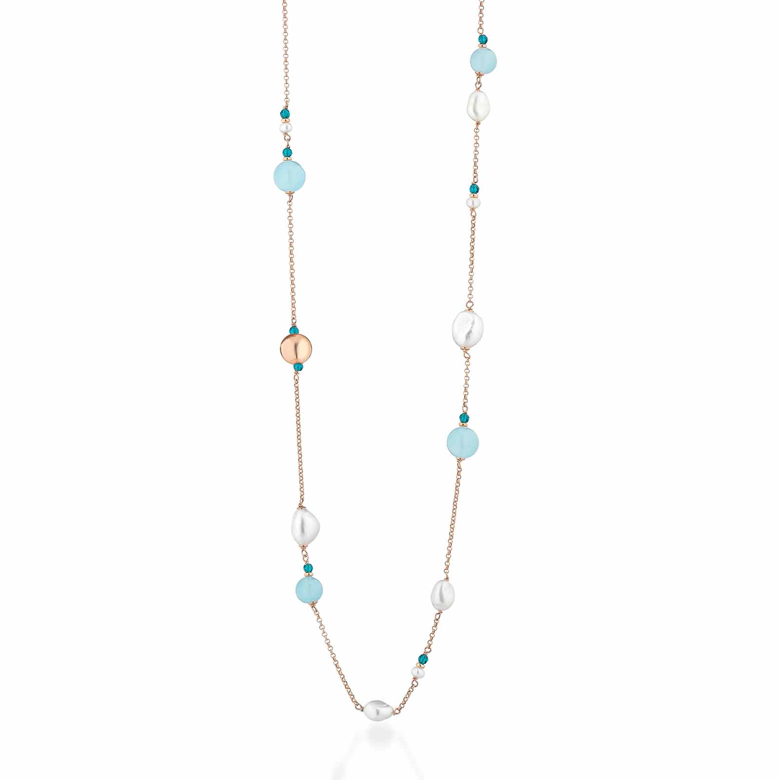 Cristelle Summer | Silver necklace with pearls and stones