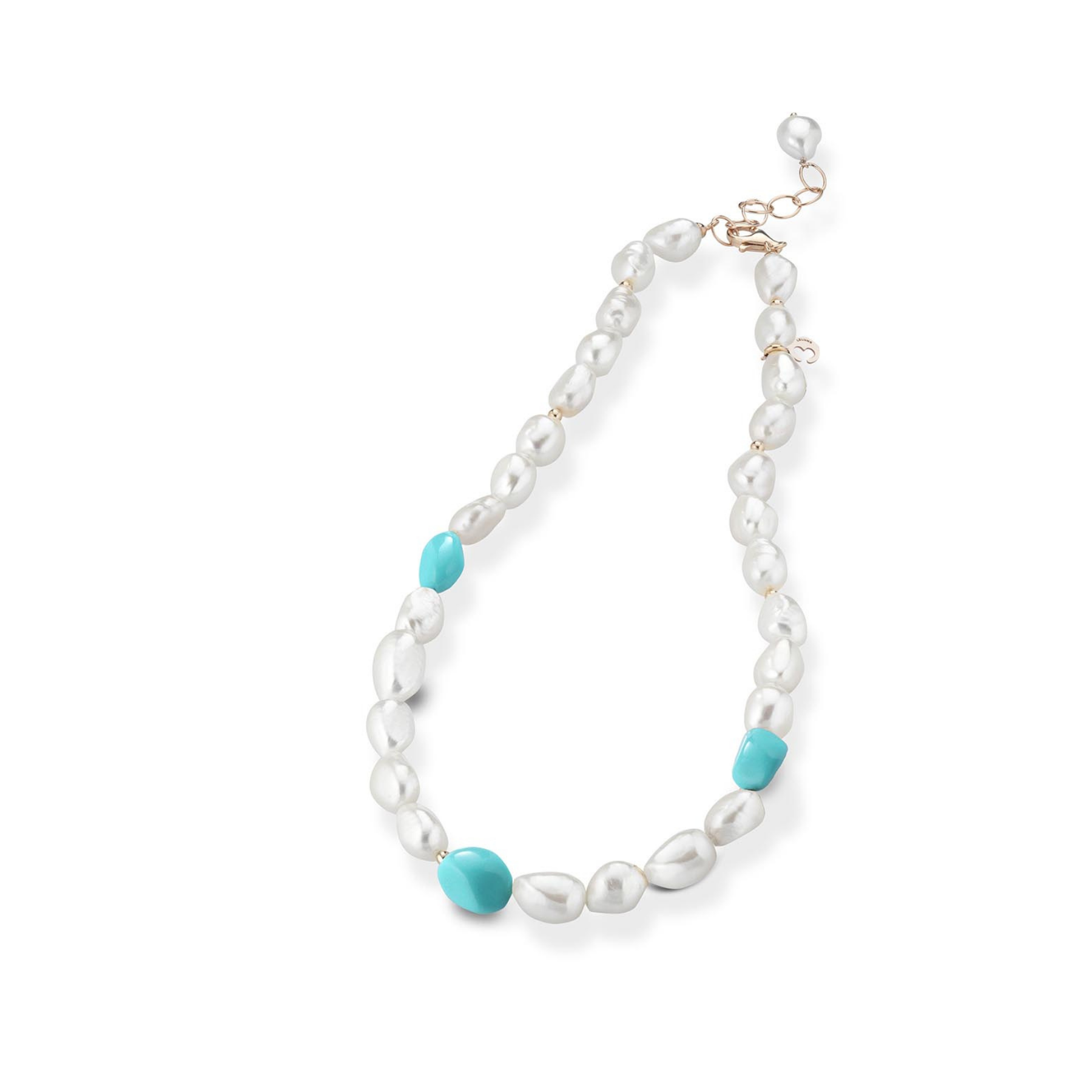 Turquoise| Collana con perle, turchese ed argento