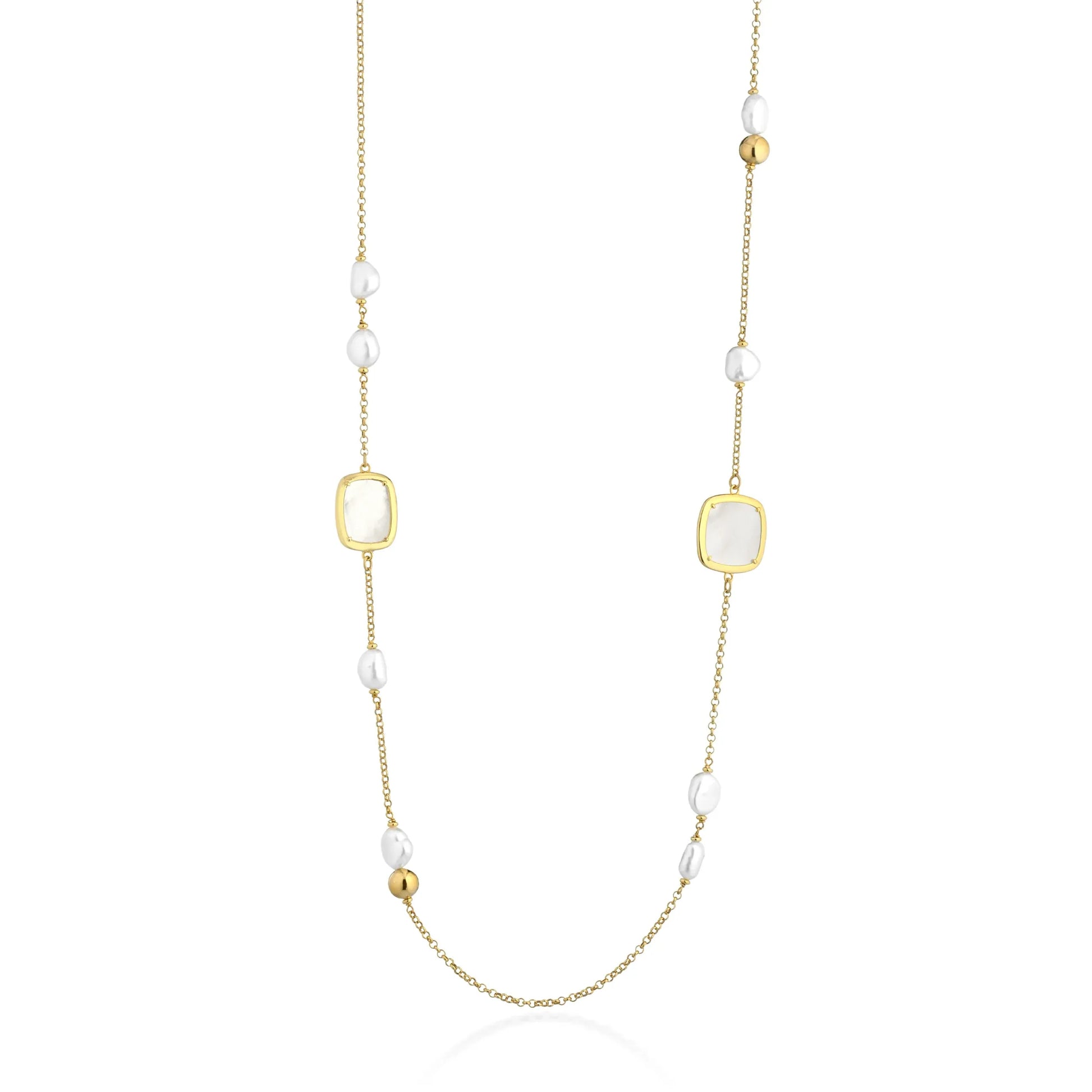 Sidney | necklace in silver, pearls and Australian mother of pearl