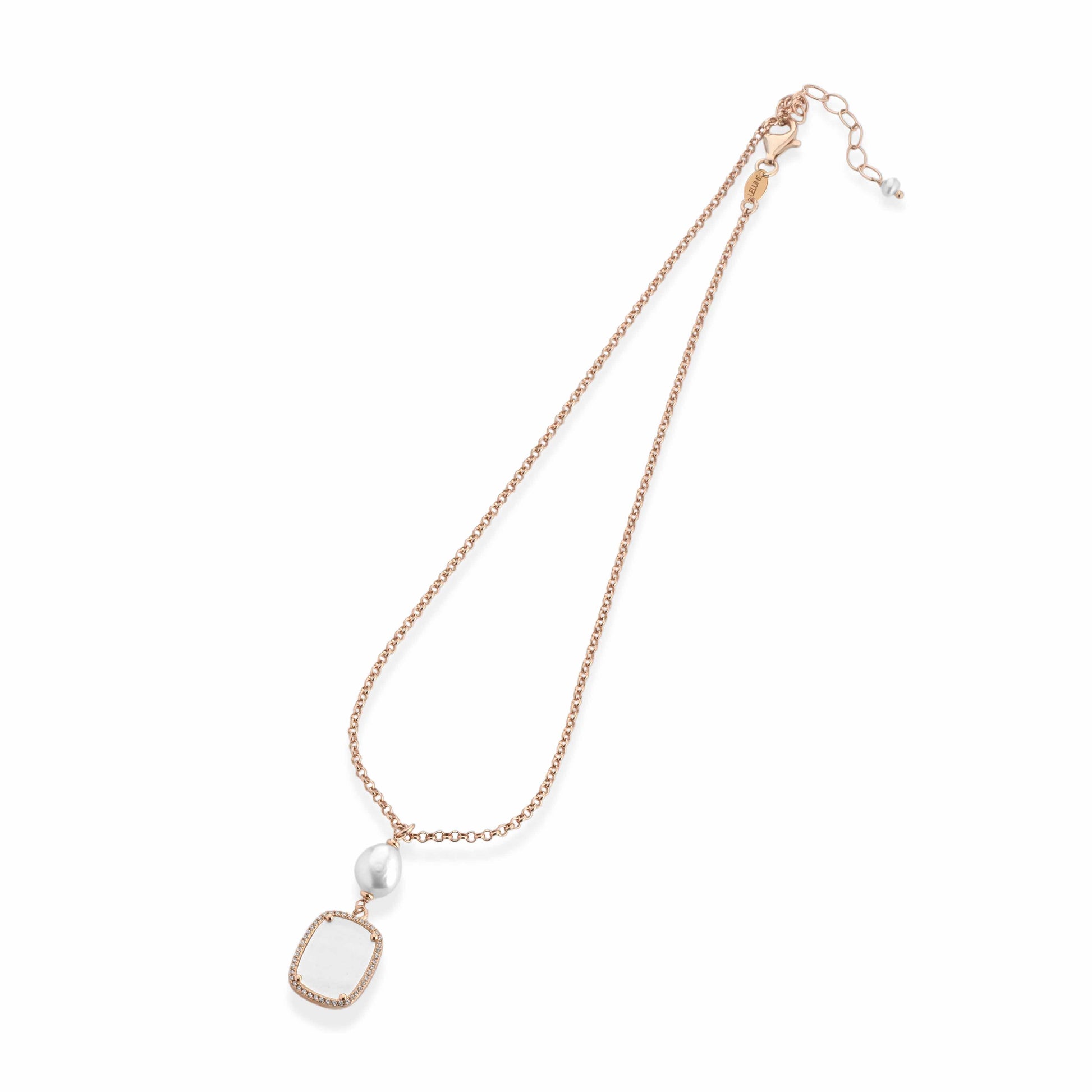 Sidney | Collana in argento con perle, madreperla e zirconi