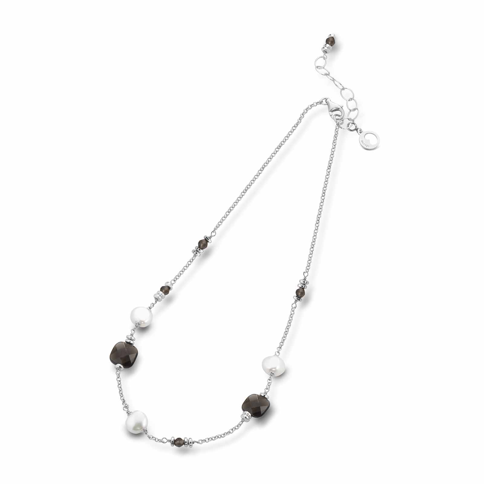 Monique | Silver necklace with pearls and stones